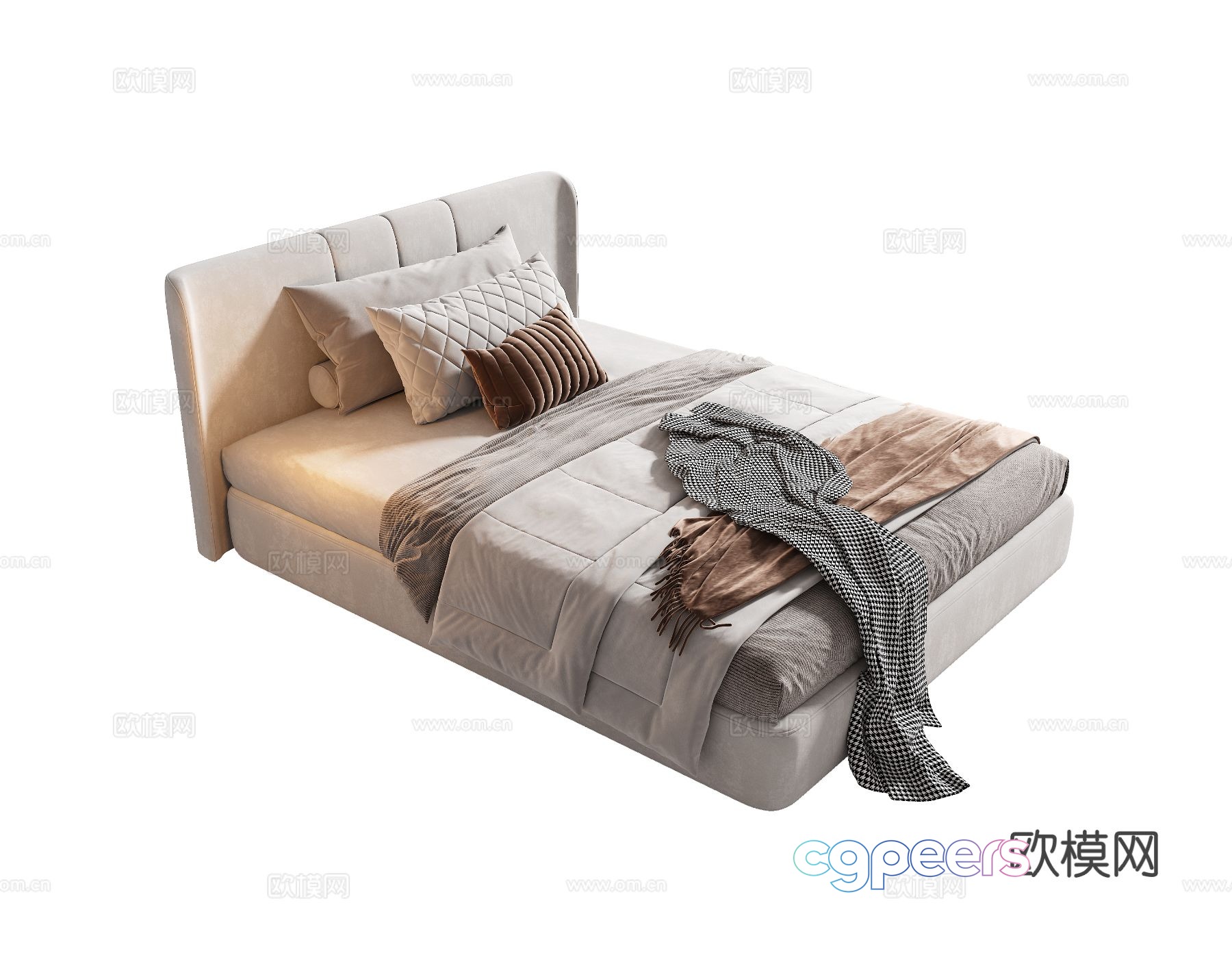 Modern single bed 3d model Modern single bed 3d model