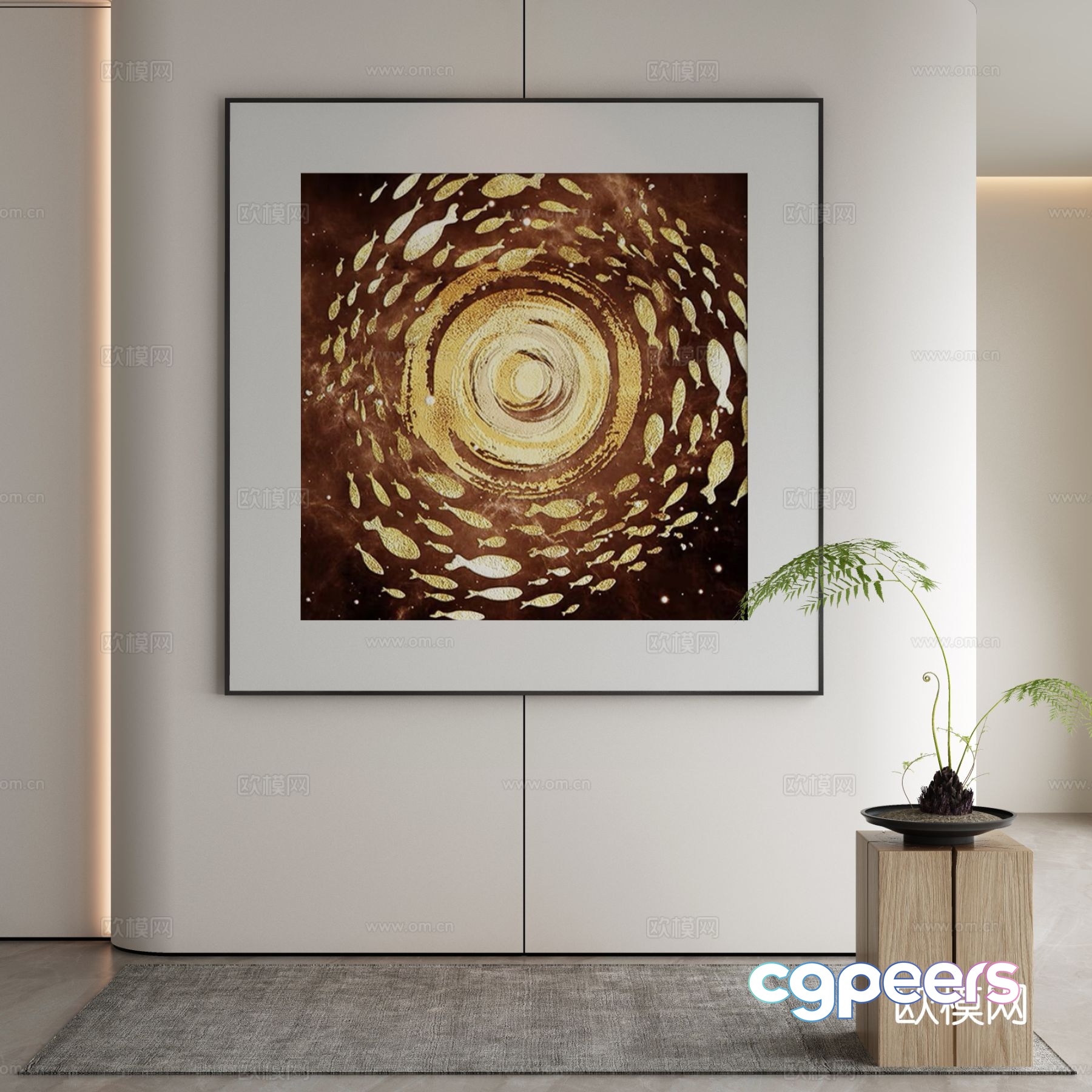 Modern texture painting decorative painting 3d model Modern texture painting decorative painting 3d model