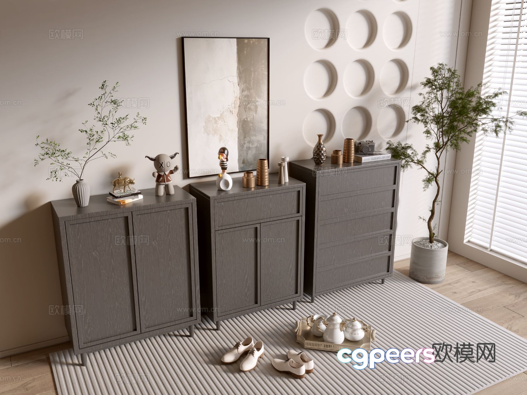 Modern entryway cabinet 3d model Modern entryway cabinet 3d model