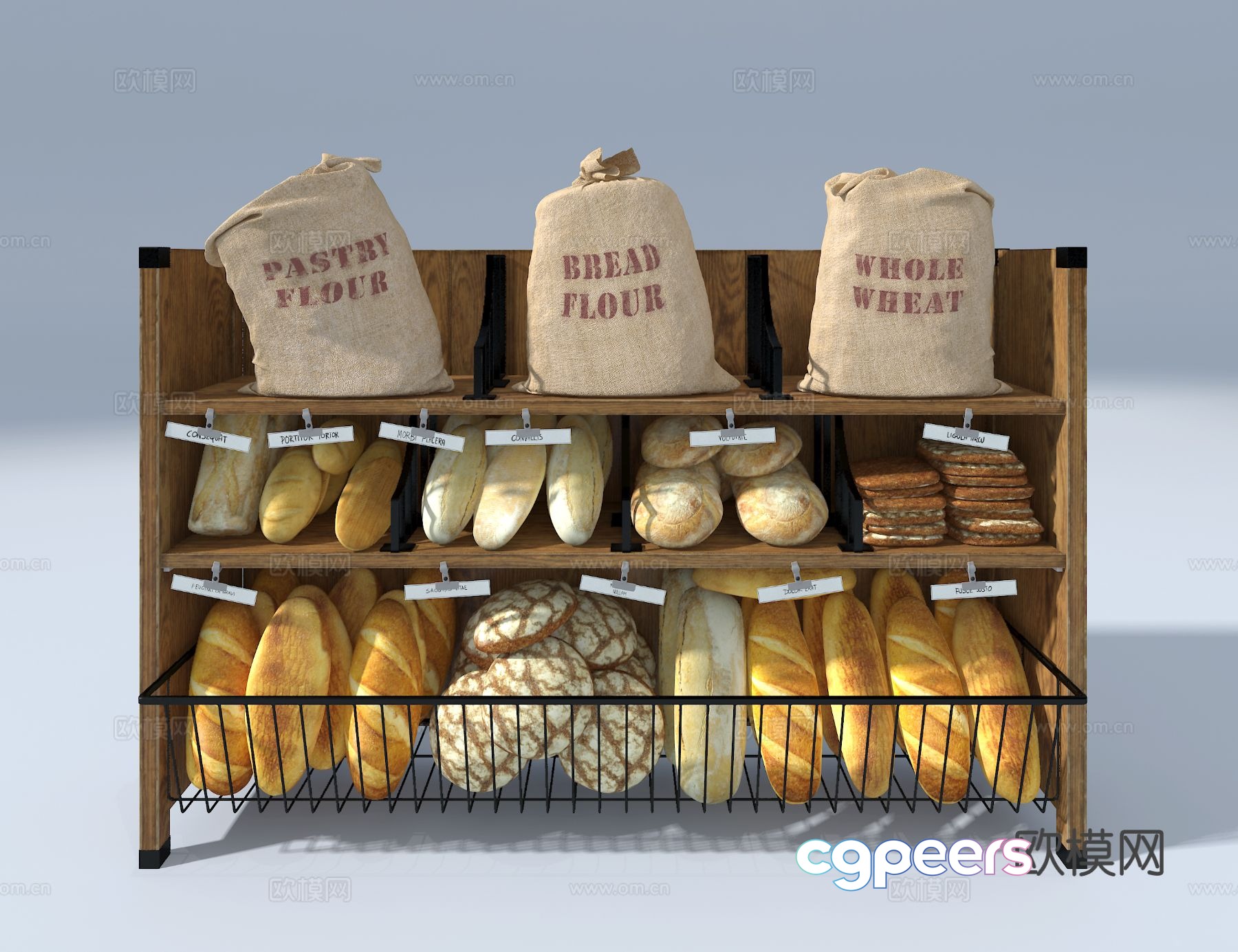 Bread rack dessert rack shelf 3d model Bread rack dessert rack shelf 3d model