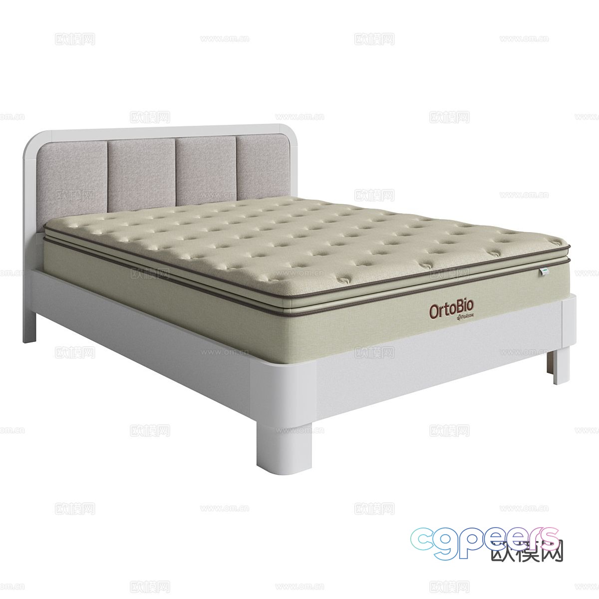 Nordic double bed 3d model Nordic double bed 3d model