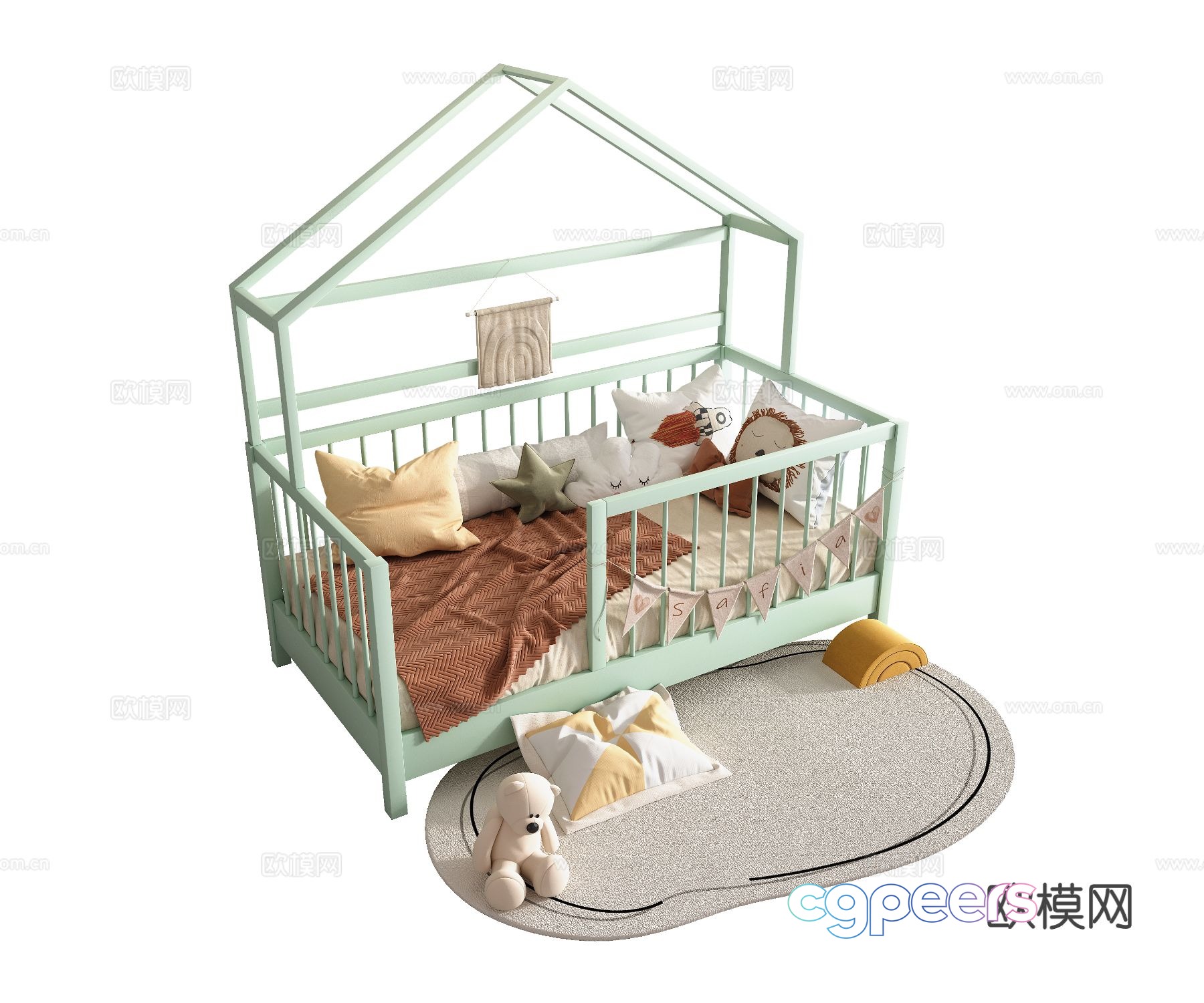 Modern children’s bed 3d model Modern children’s bed 3d model