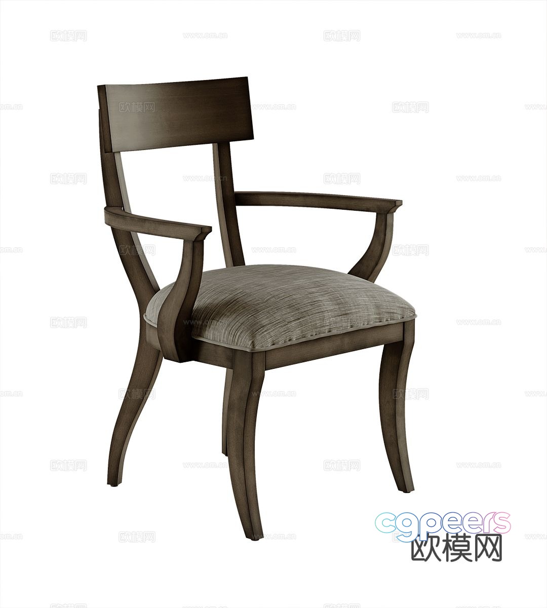 American single chair dining chair 3d model American single chair dining chair 3d model