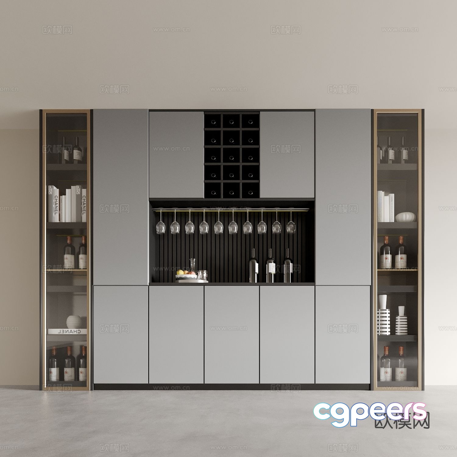 Modern sideboard wine cabinet 3d model Modern sideboard wine cabinet 3d model