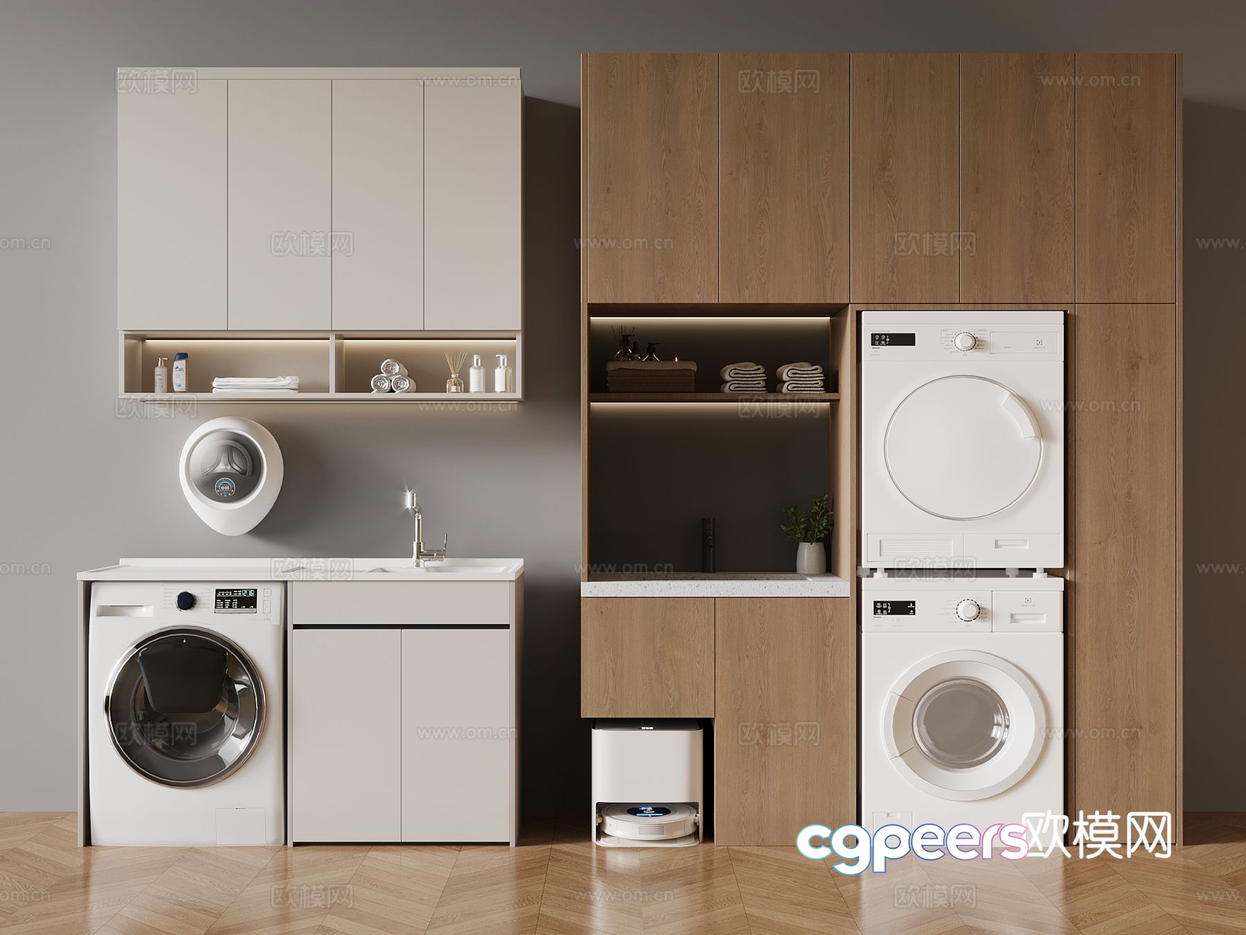 Washing machine cabinet balcony cabinet 3d model Washing machine cabinet balcony cabinet 3d model