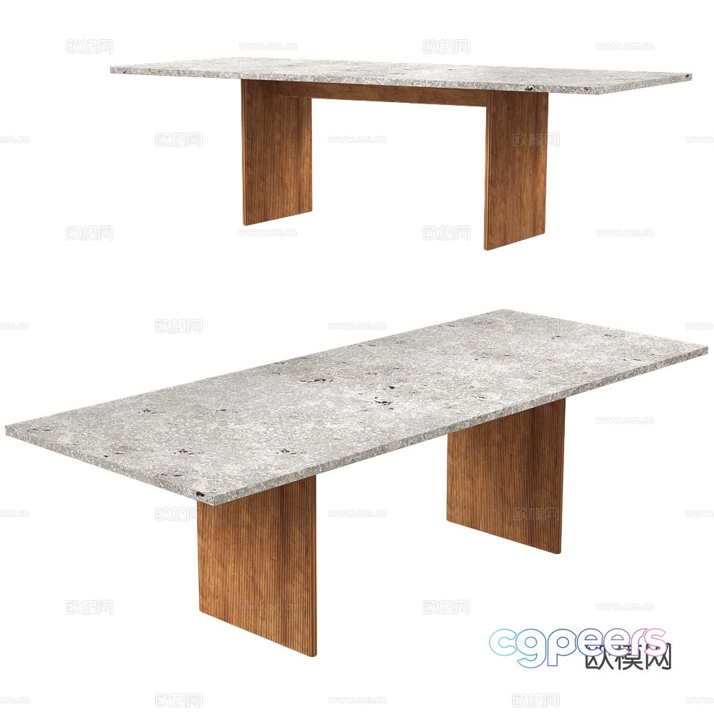 Italian minimalist dining table rectangular dining table 3D model Italian minimalist dining table rectangular dining table 3D model