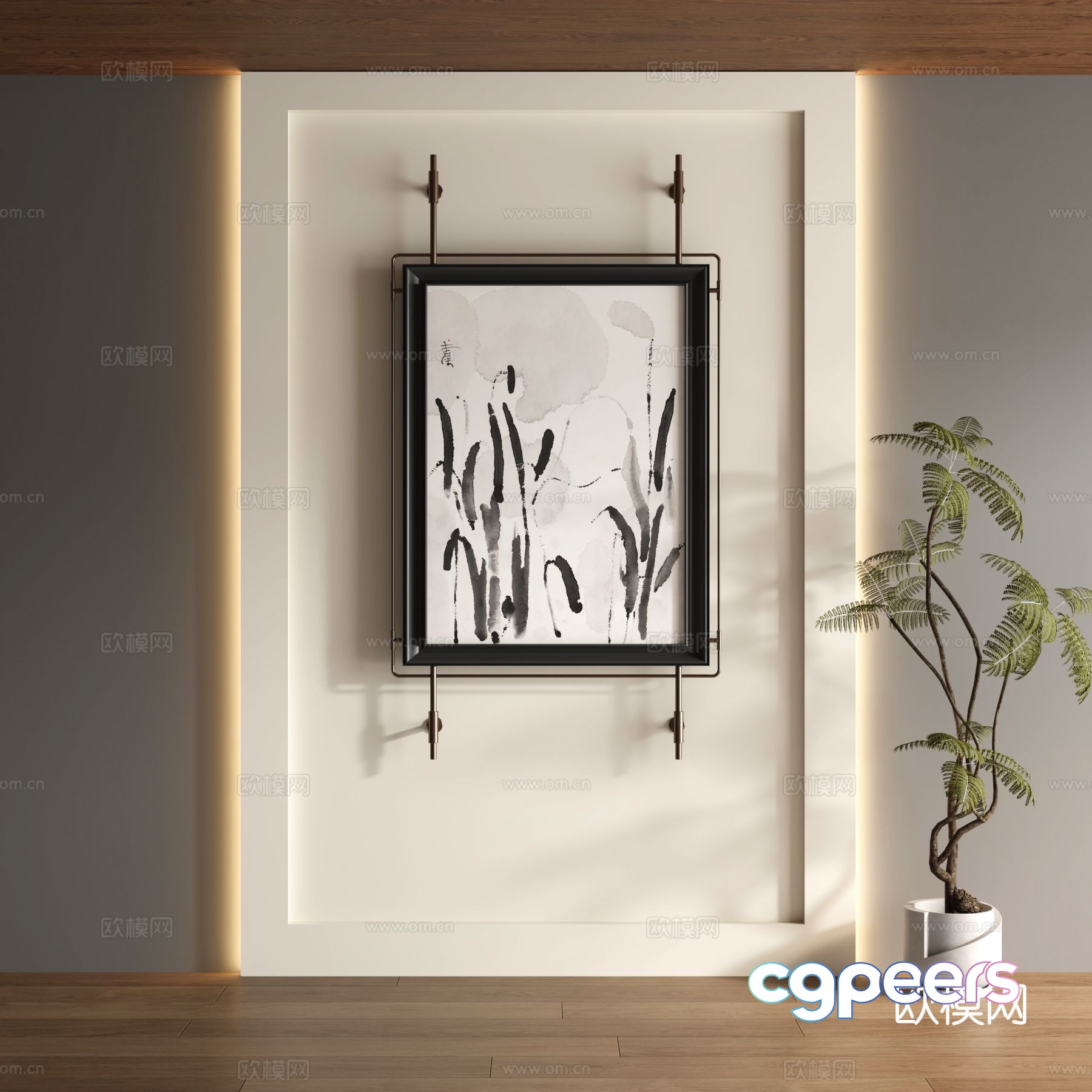 New Chinese style ink painting decorative painting 3D model New Chinese style ink painting decorative painting 3D model