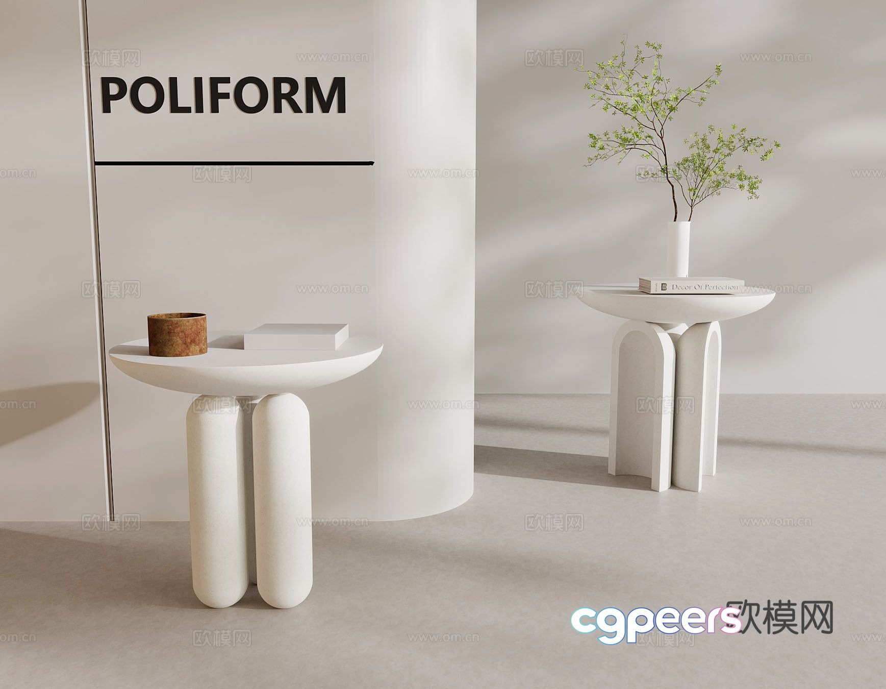 Modern round table side table 3d model Modern round table side table 3d model