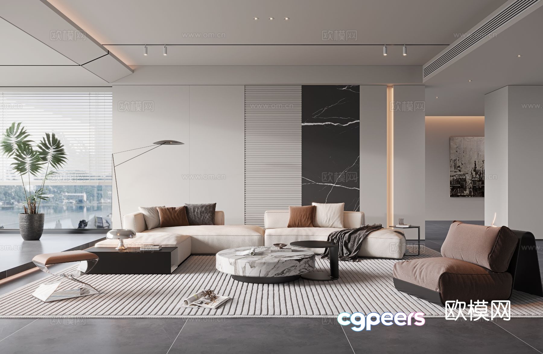 Modern living room 3d model Modern living room 3d model