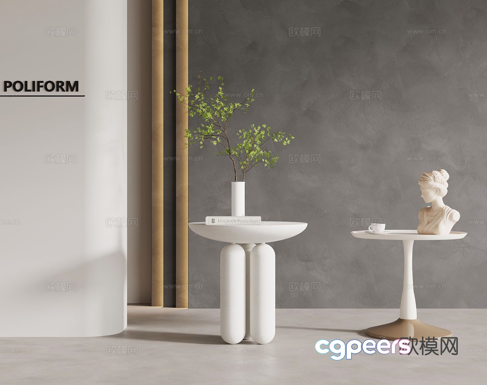 Modern round table side table 3d model Modern round table side table 3d model