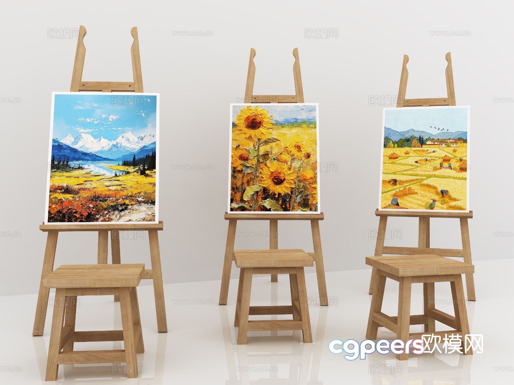 Drawing board easel painting tools 3d model Drawing board easel painting tools 3d model
