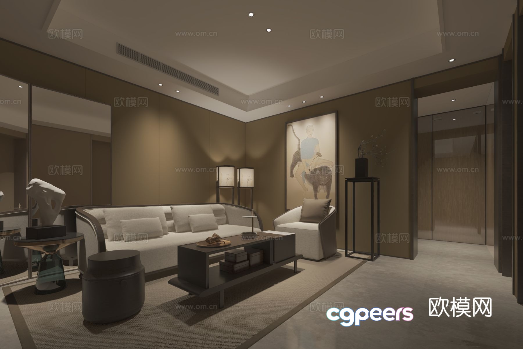 New Chinese style living room 3d model New Chinese style living room 3d model