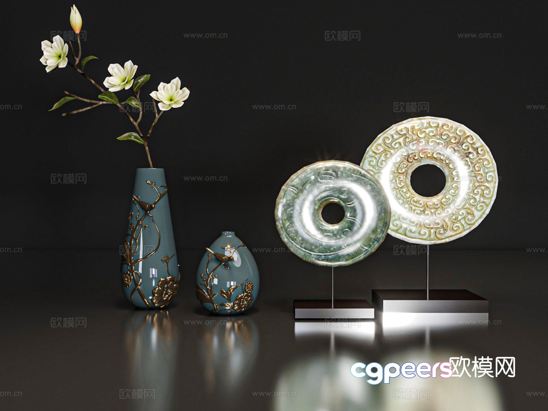 New Chinese style decorations tableware vases handicrafts 3D model New Chinese style decorations tableware vases handicrafts 3D model