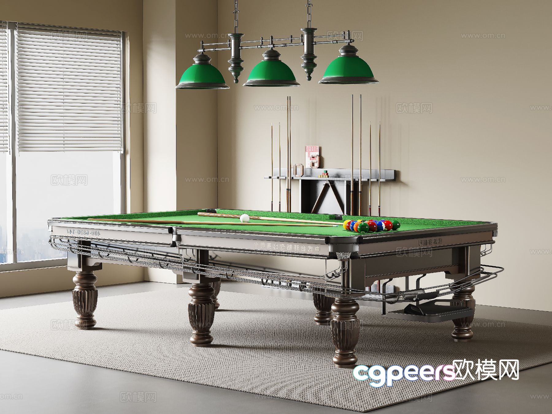 Modern pool table billiards 3d model Modern pool table billiards 3d model