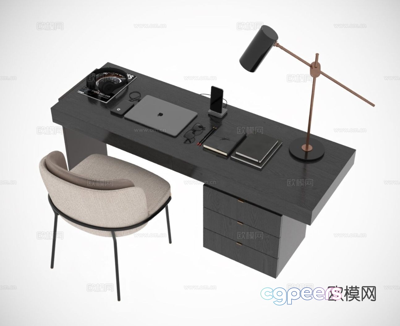 Modern desk 3d model Modern desk 3d model