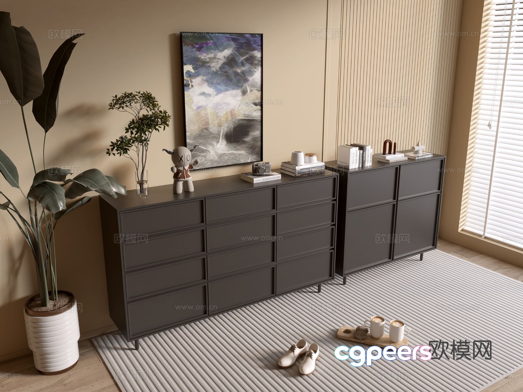 Modern entryway cabinet 3d model Modern entryway cabinet 3d model
