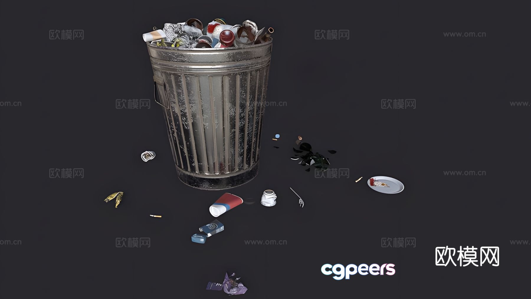 Trash bin garbage station 3d model Trash bin garbage station 3d model