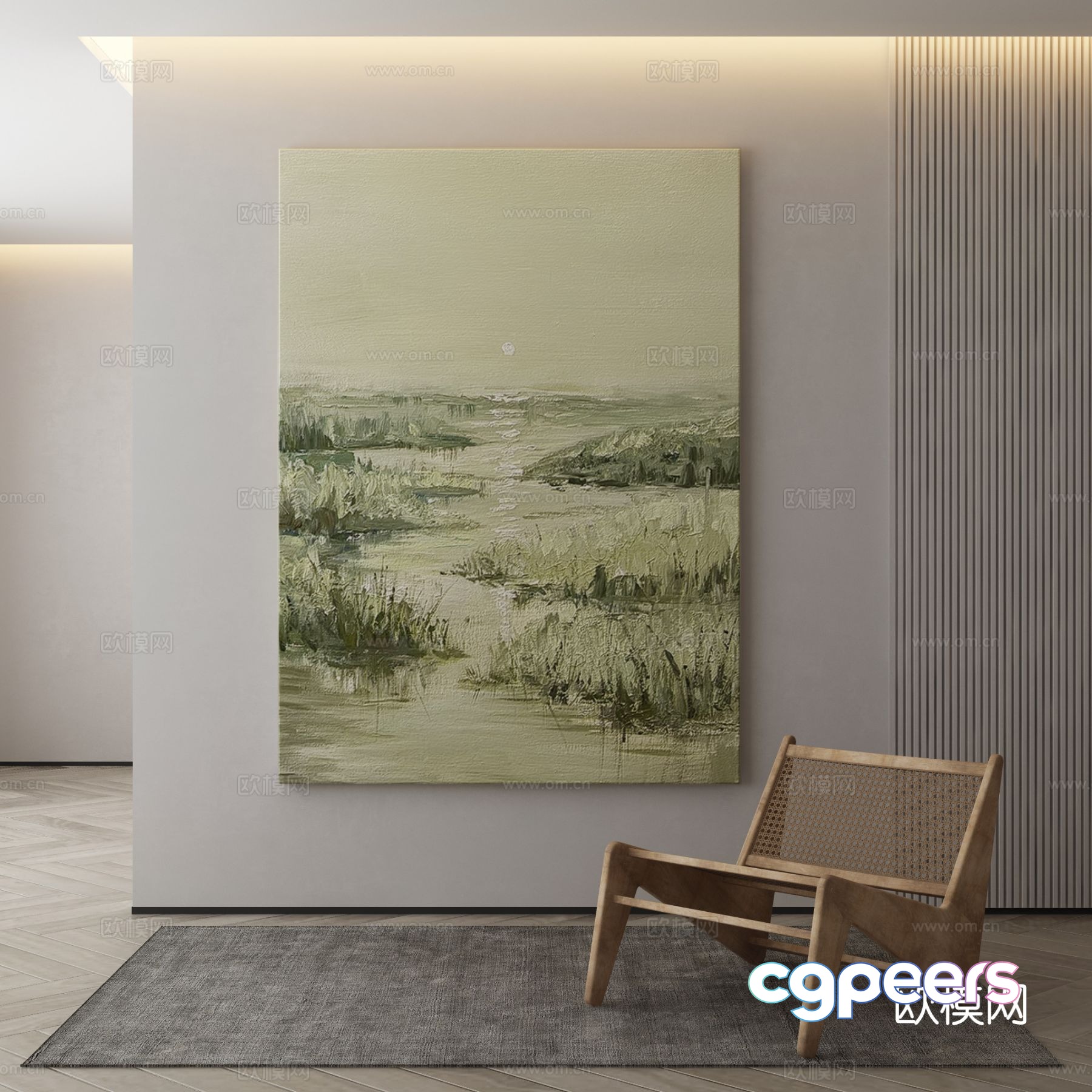 Modern oil painting landscape painting decorative painting 3d model Modern oil painting landscape painting decorative painting 3d model