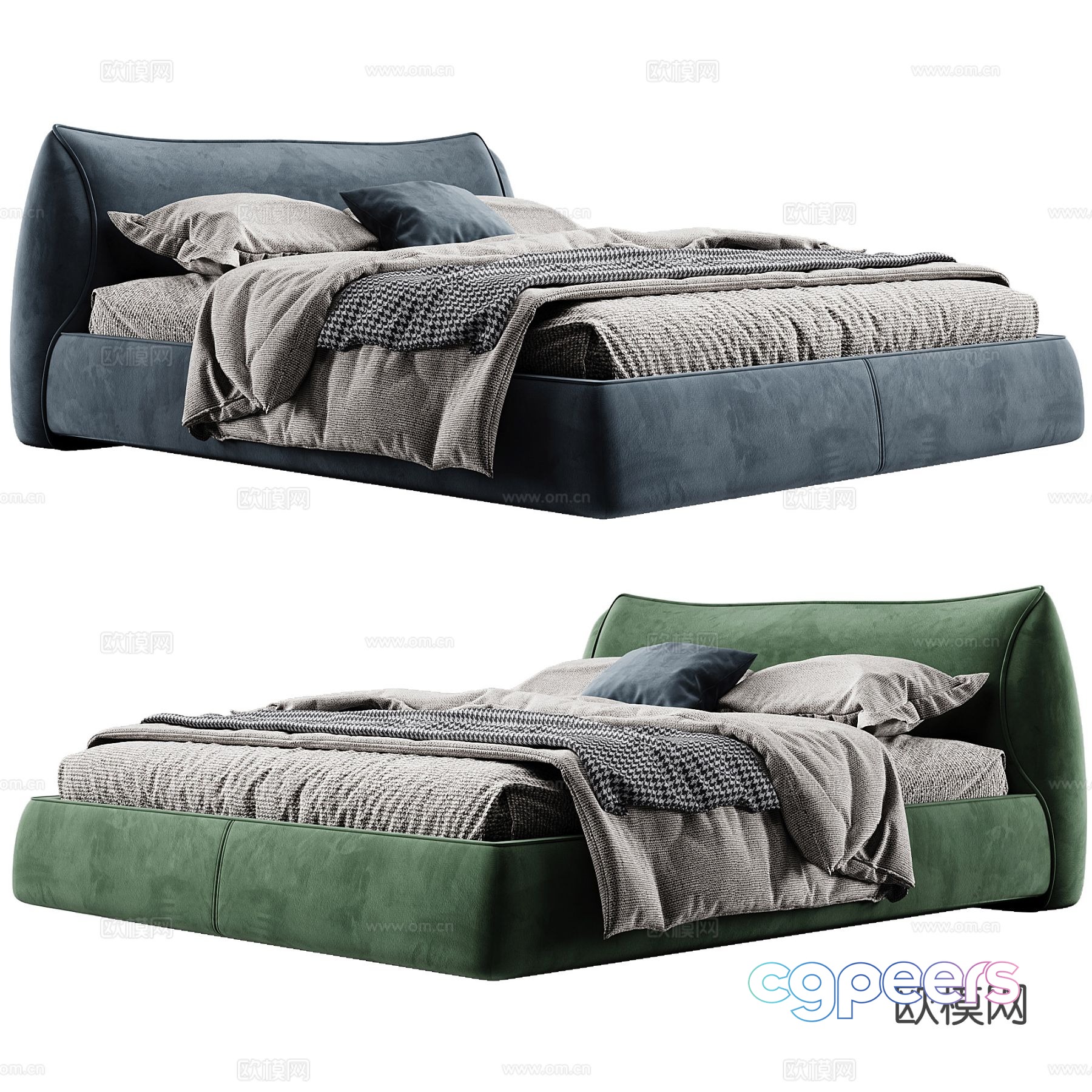 Modern double bed 3d model Modern double bed 3d model