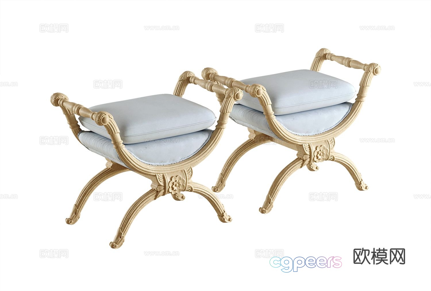 French stool stool stool 3d model French stool stool stool 3d model