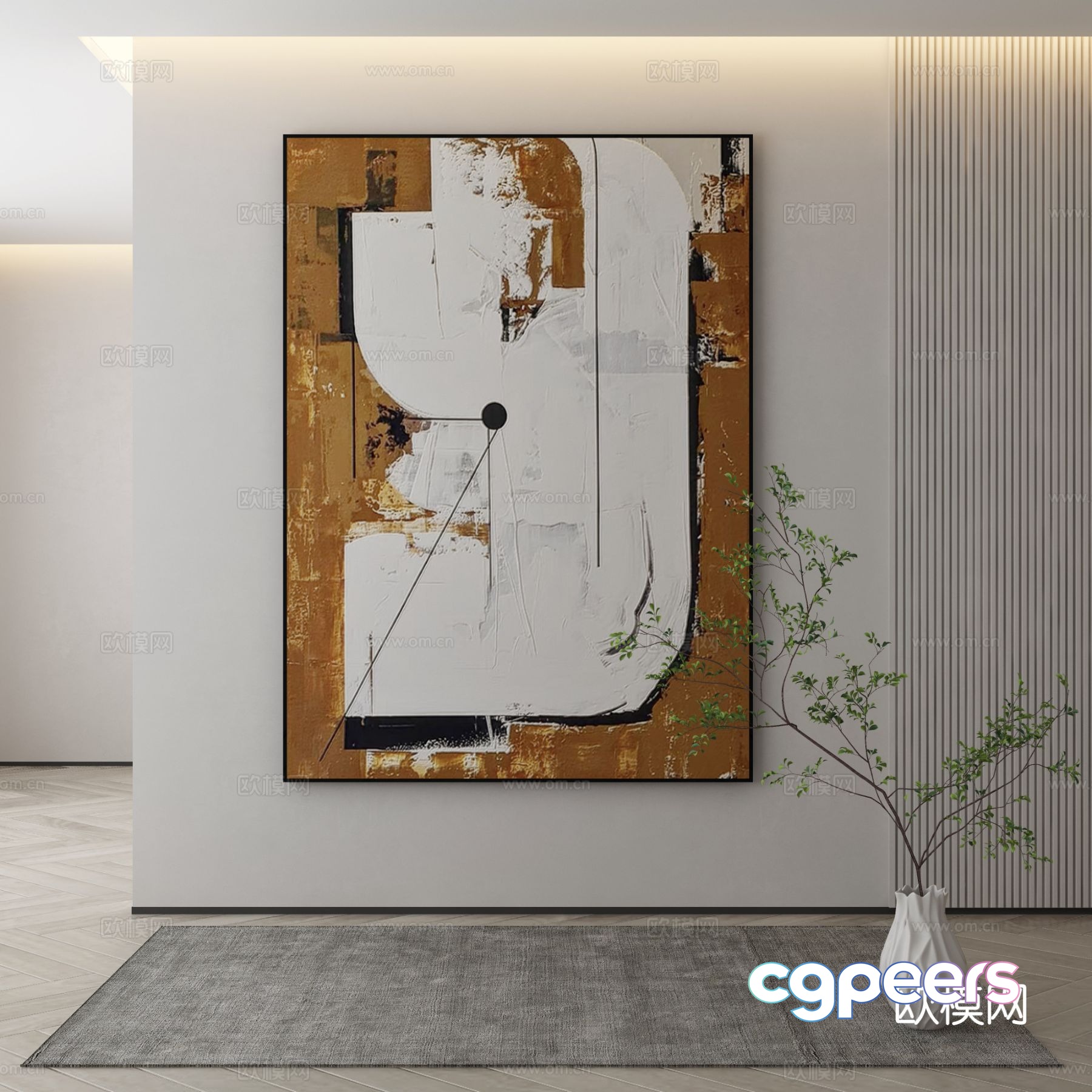 Modern texture painting decorative painting 3d model Modern texture painting decorative painting 3d model