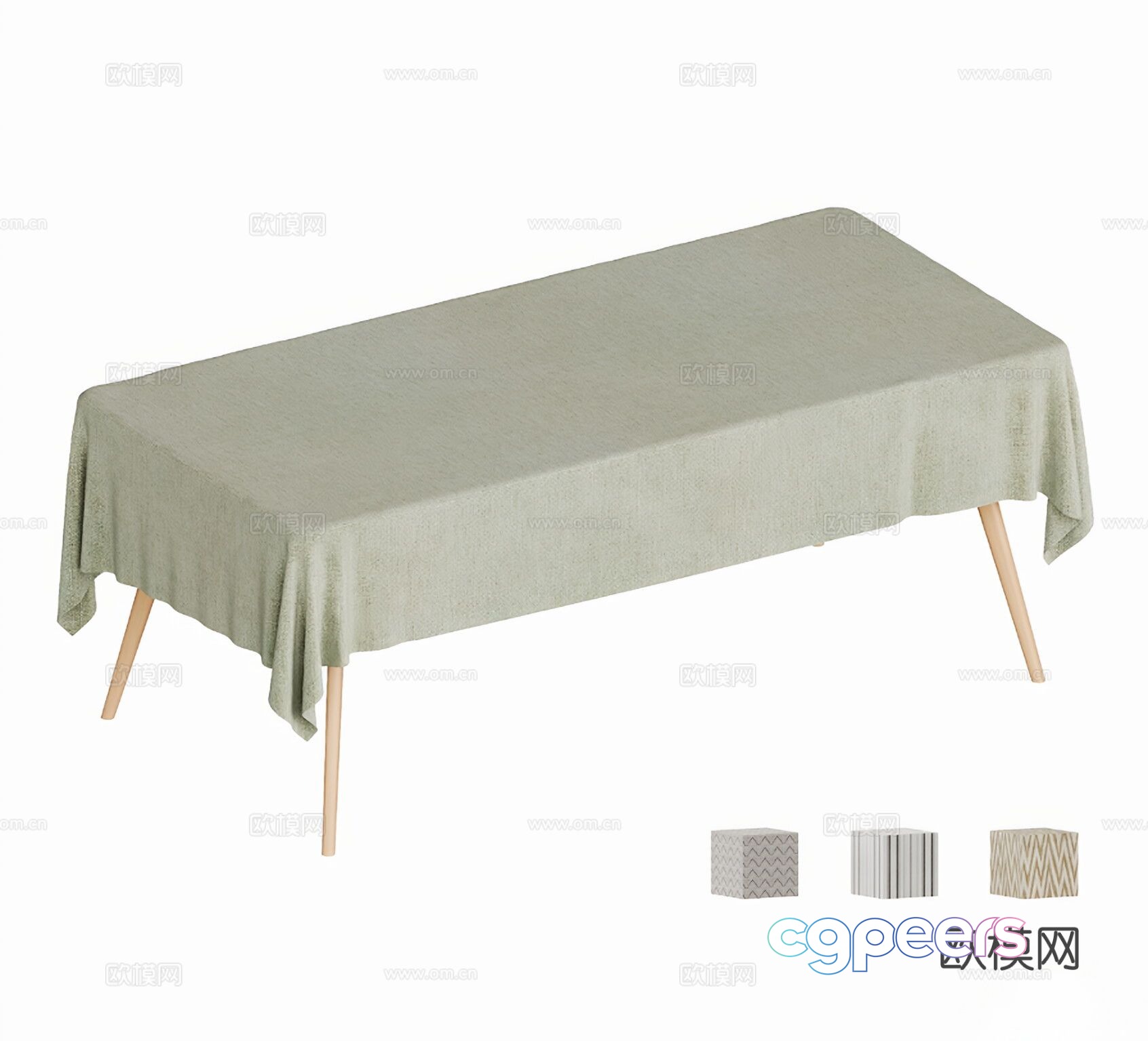 Modern tablecloth dining table 3d model Modern tablecloth dining table 3d model