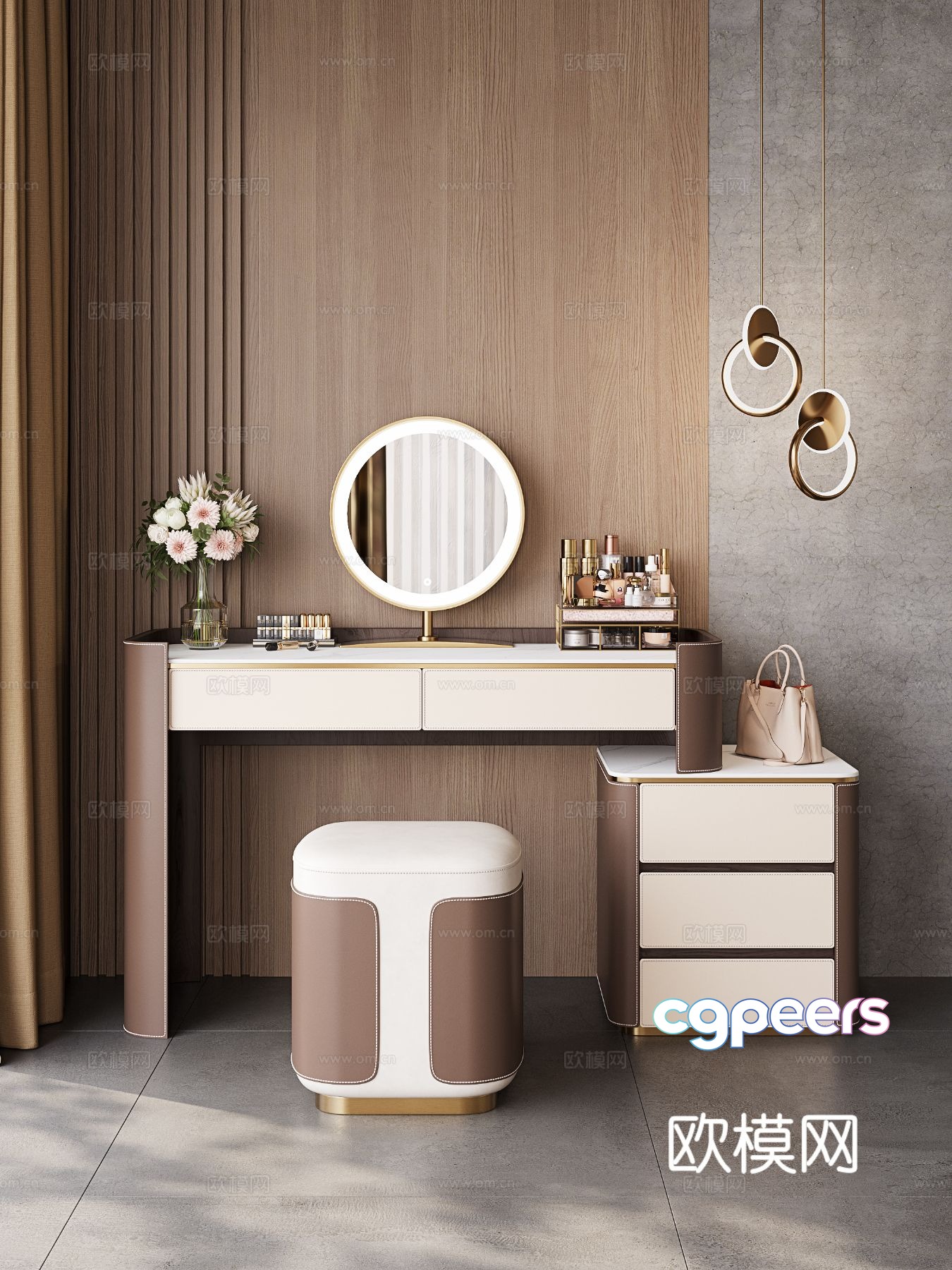 Light luxury dressing table makeup table 3d model Light luxury dressing table makeup table 3d model