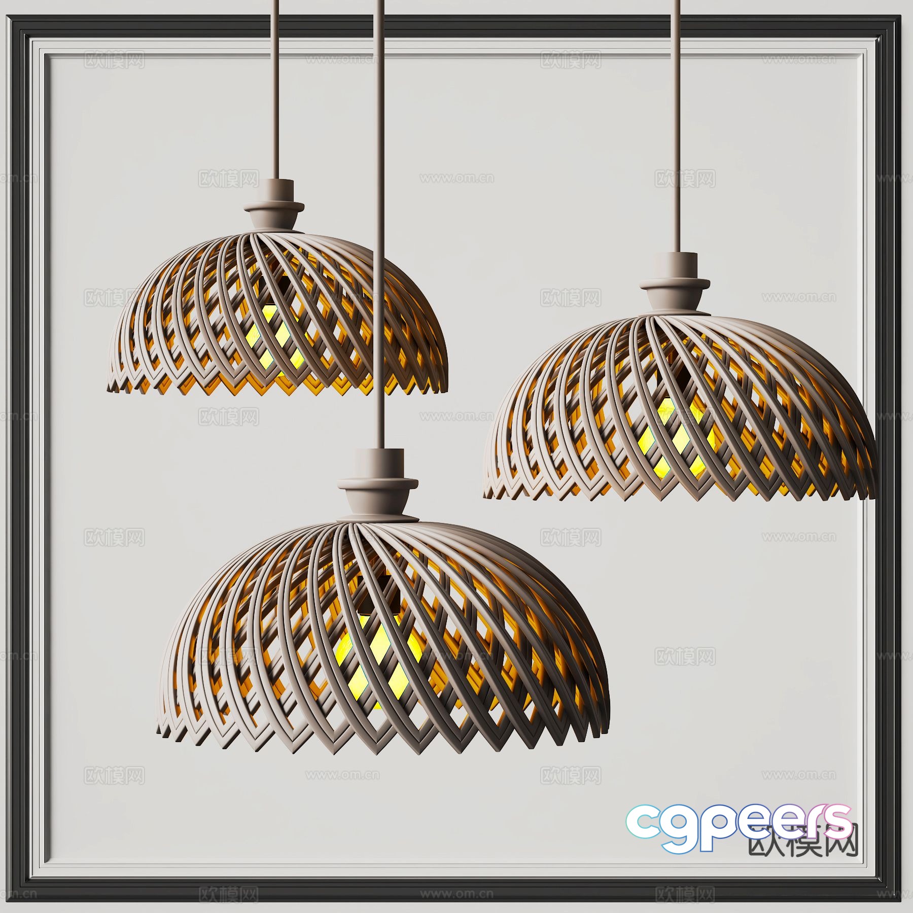 Wabi-sabi style chandelier 3d model Wabi-sabi style chandelier 3d model