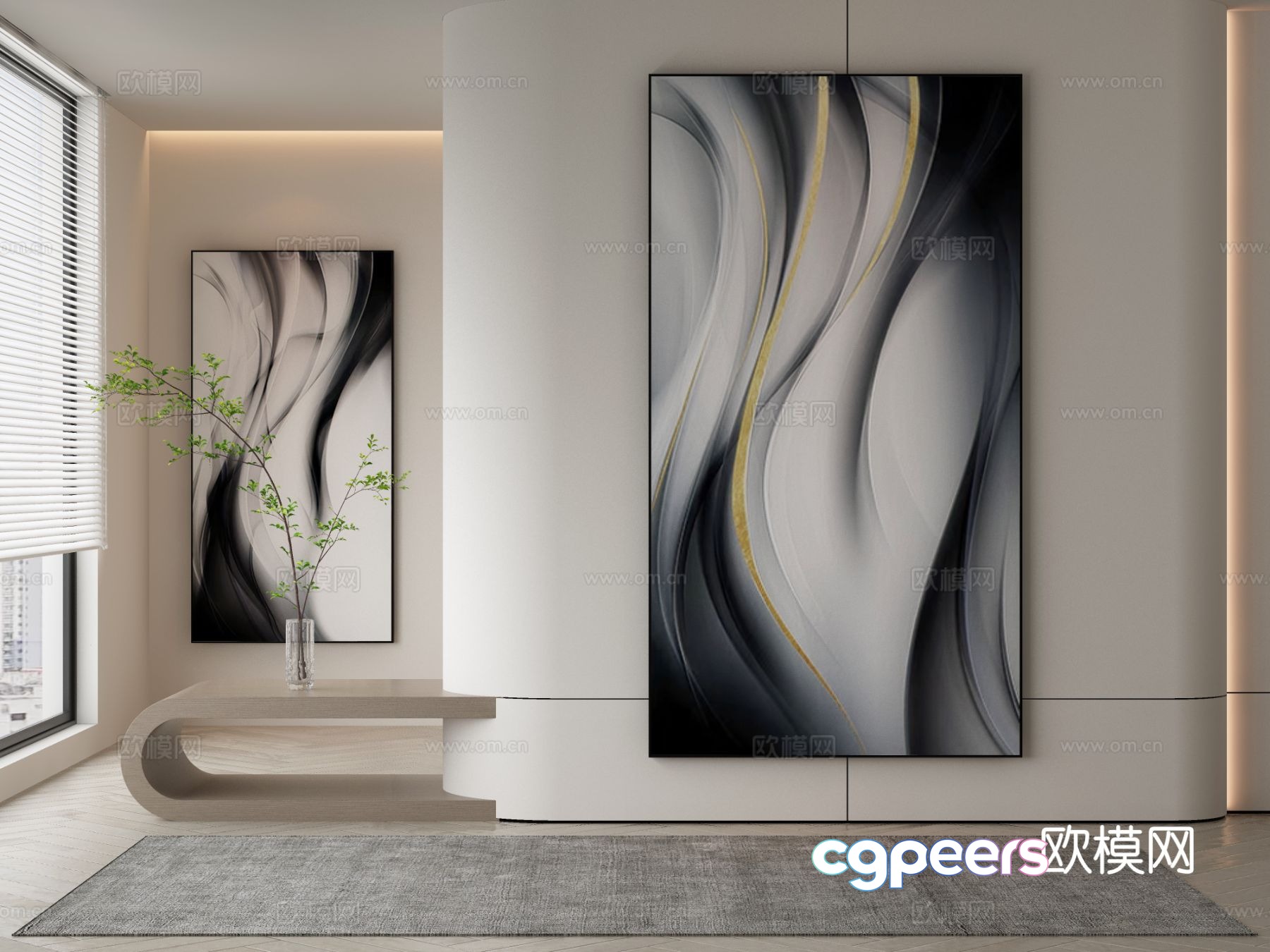 Modern texture painting decorative painting 3d model Modern texture painting decorative painting 3d model