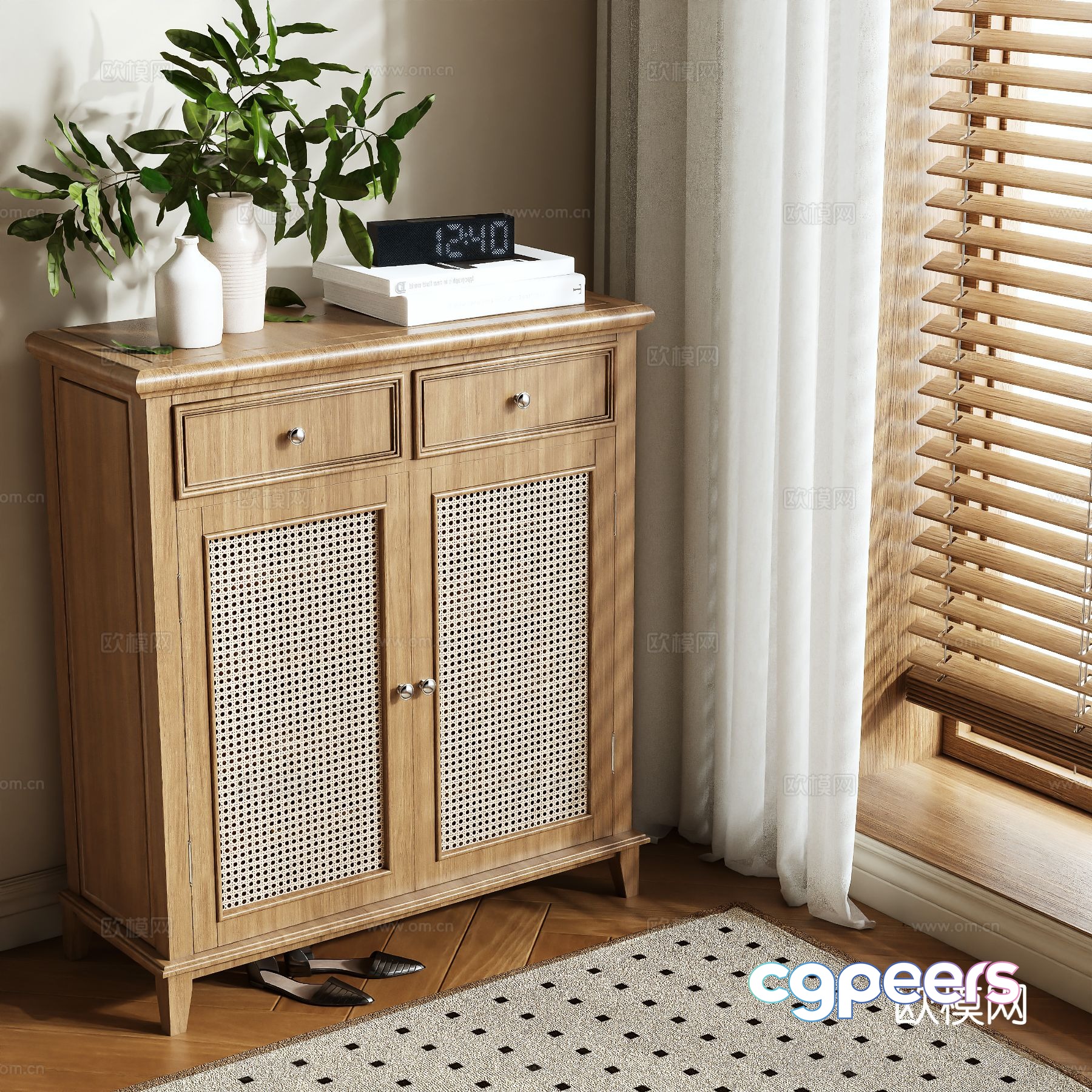 Log style shoe cabinet short shoe cabinet 3d model Log style shoe cabinet short shoe cabinet 3d model