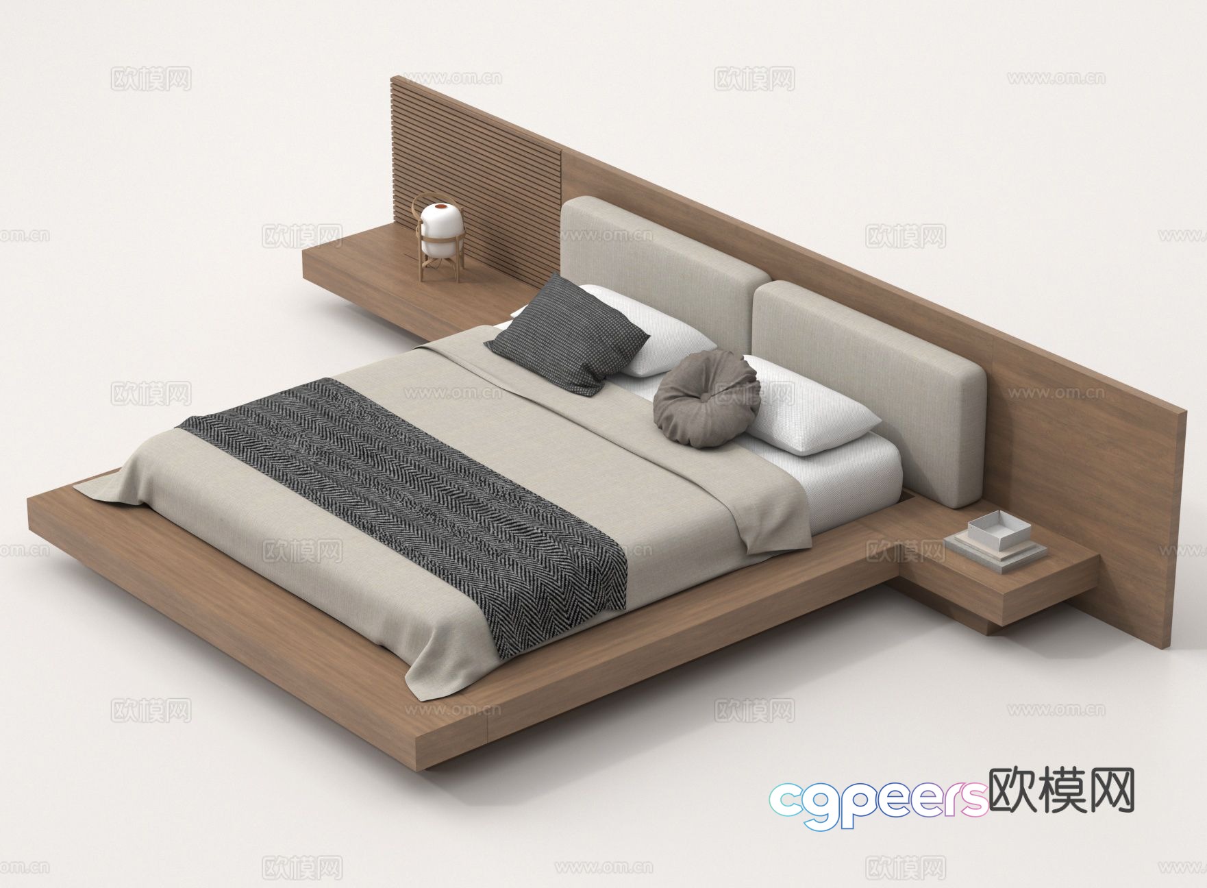 Modern double bed 3d model Modern double bed 3d model
