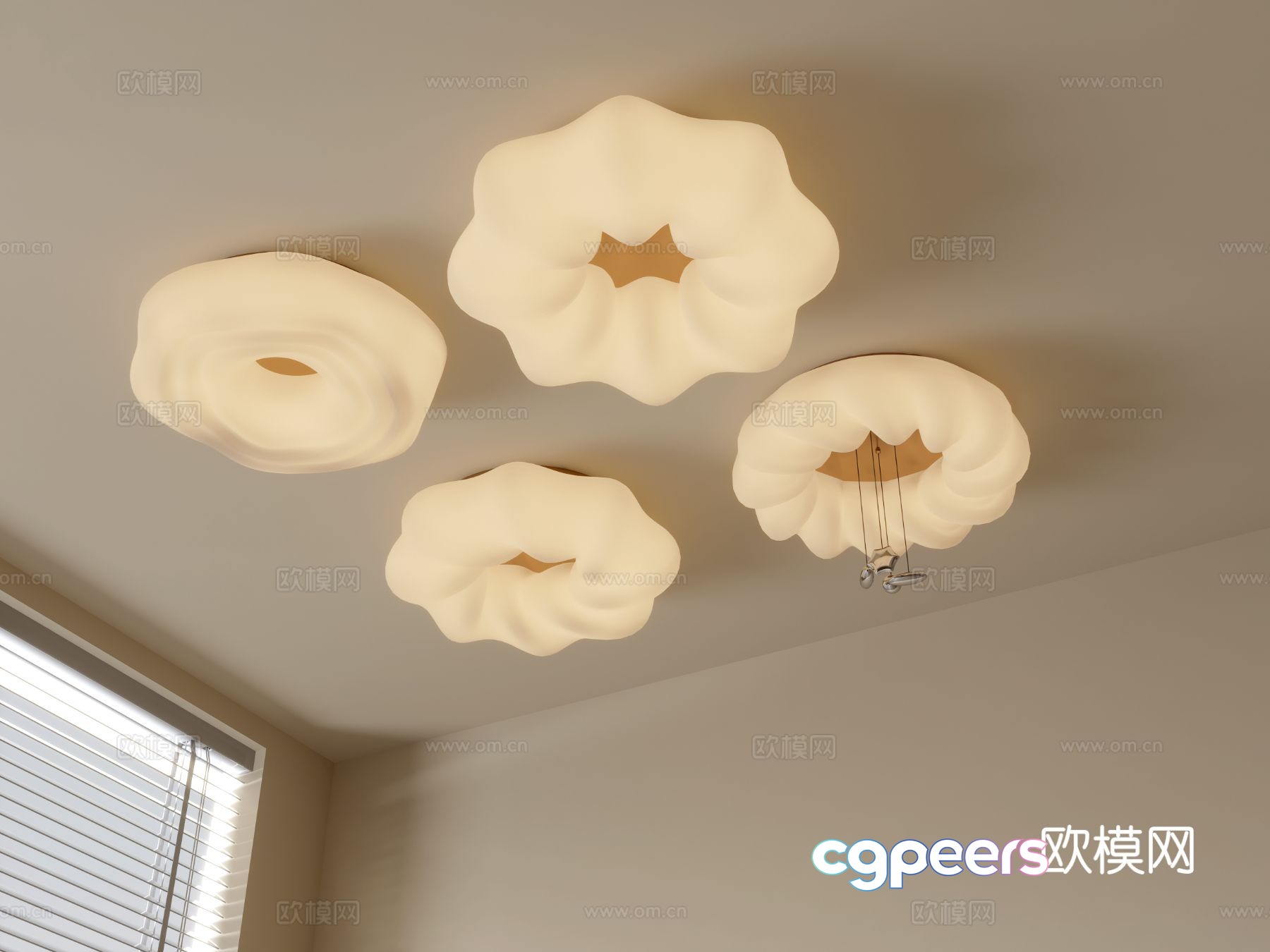 Cream style ceiling lamp bedroom lamp 3d model Cream style ceiling lamp bedroom lamp 3d model