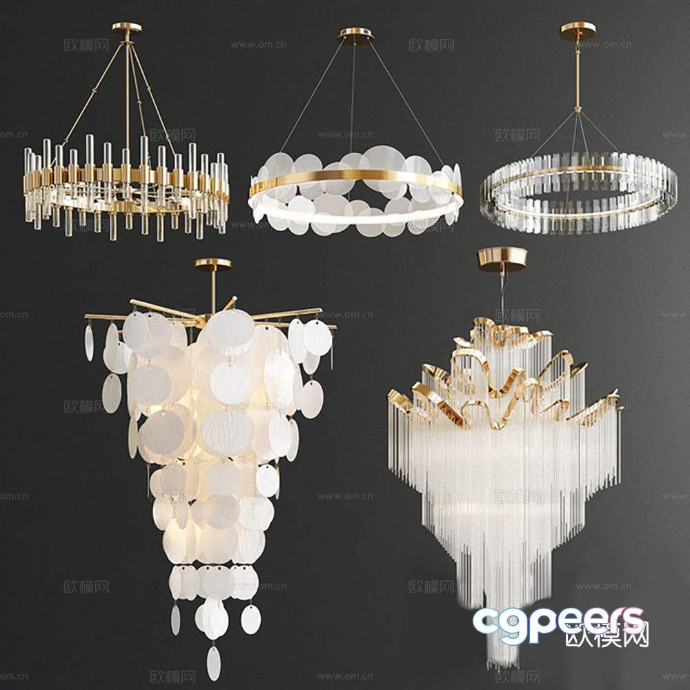 Light luxury chandelier hall chandelier 3d model Light luxury chandelier hall chandelier 3d model