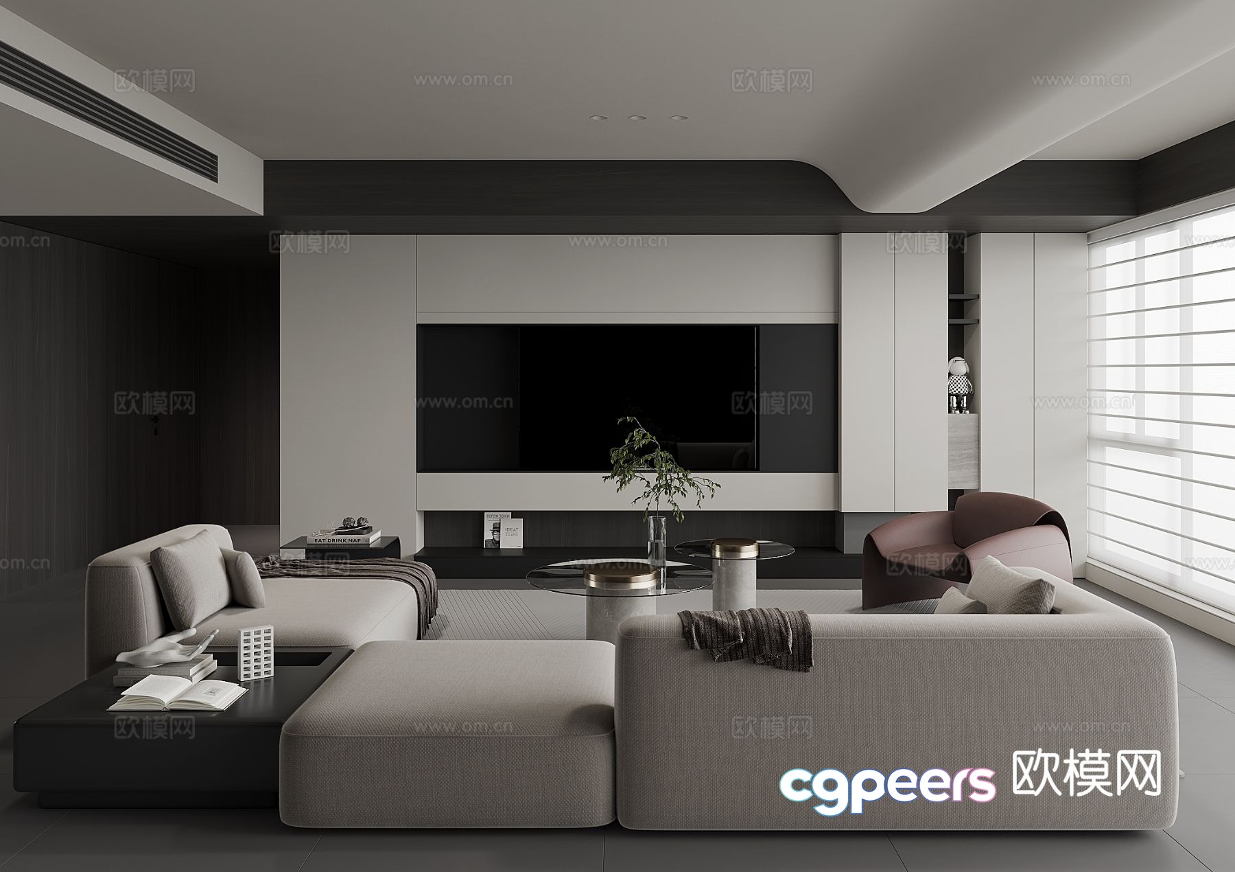 Modern living room 3d model Modern living room 3d model