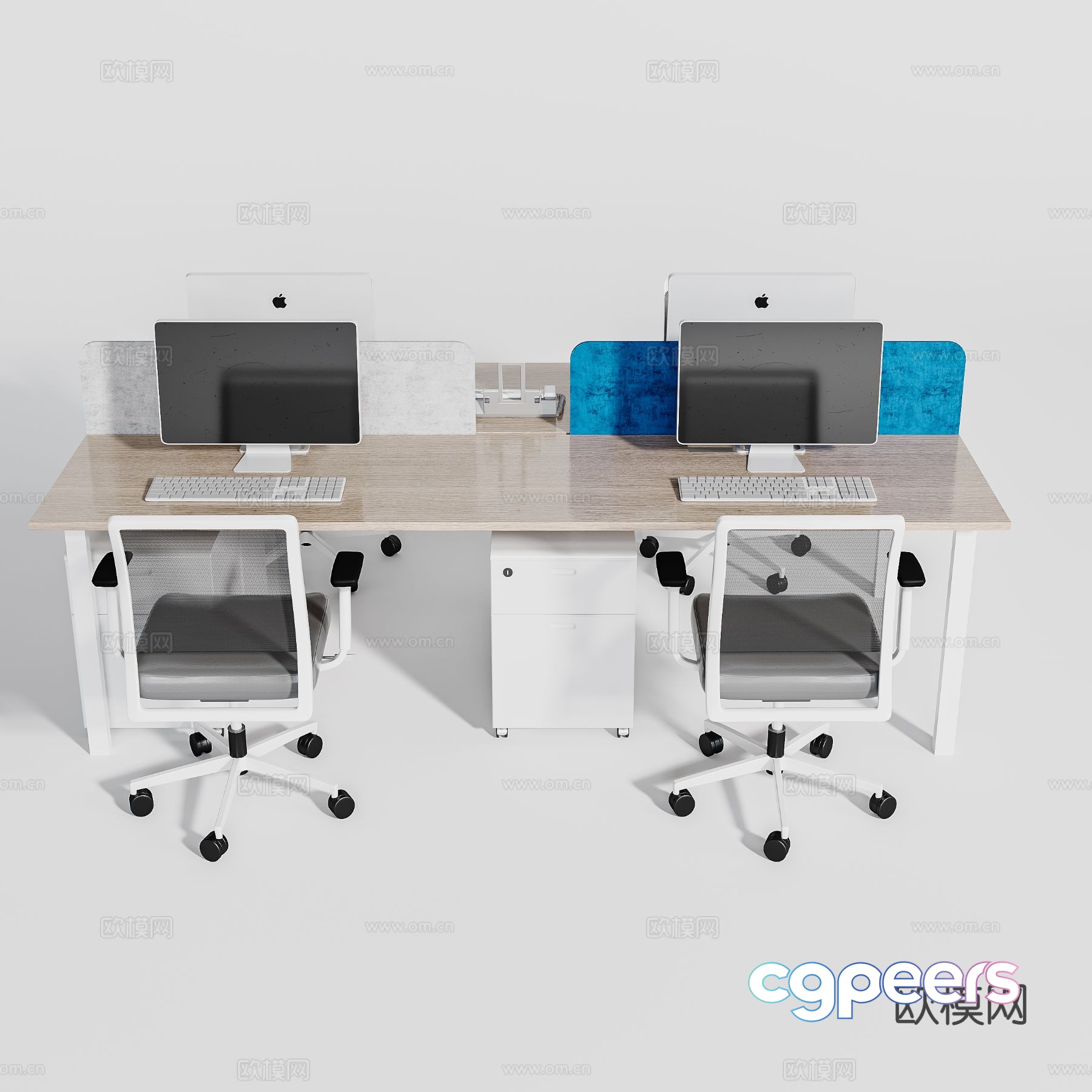 Card space desk work station post 3d model Card space desk work station post 3d model