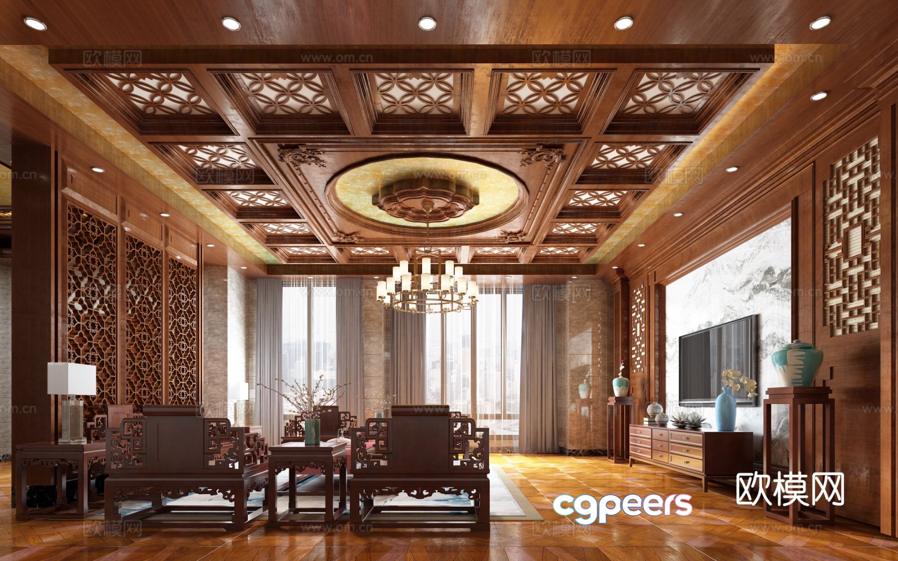 Chinese living room 3d model Chinese living room 3d model