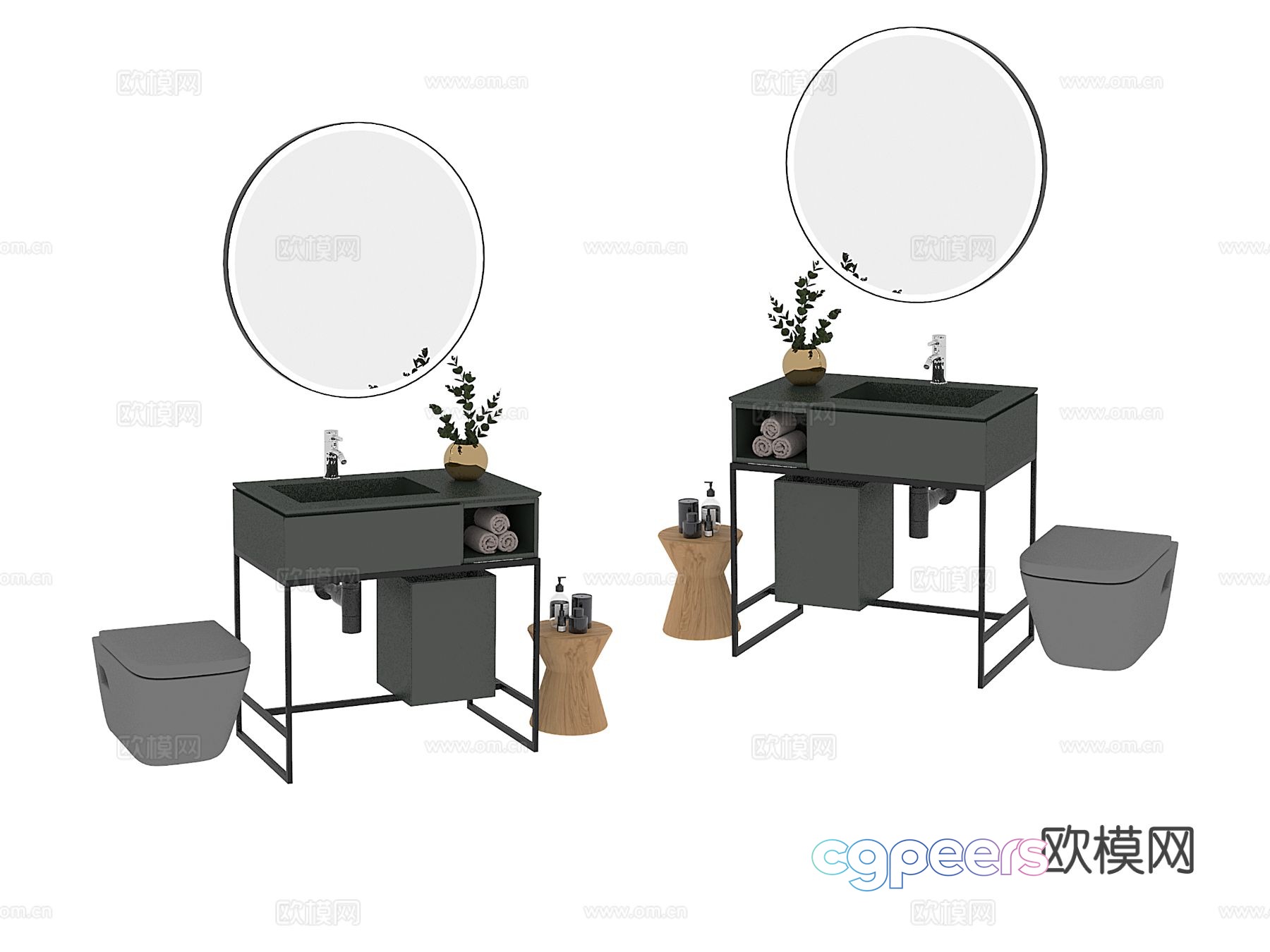 Modern dressing table 3d model Modern dressing table 3d model