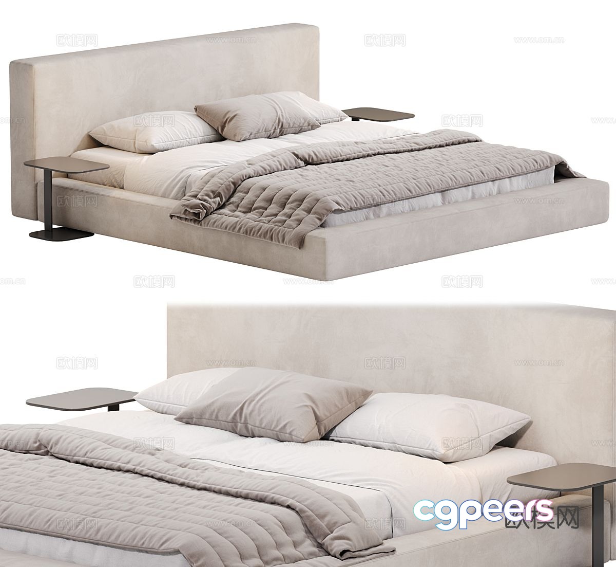 Jamaica modern double bed 3d model Jamaica modern double bed 3d model