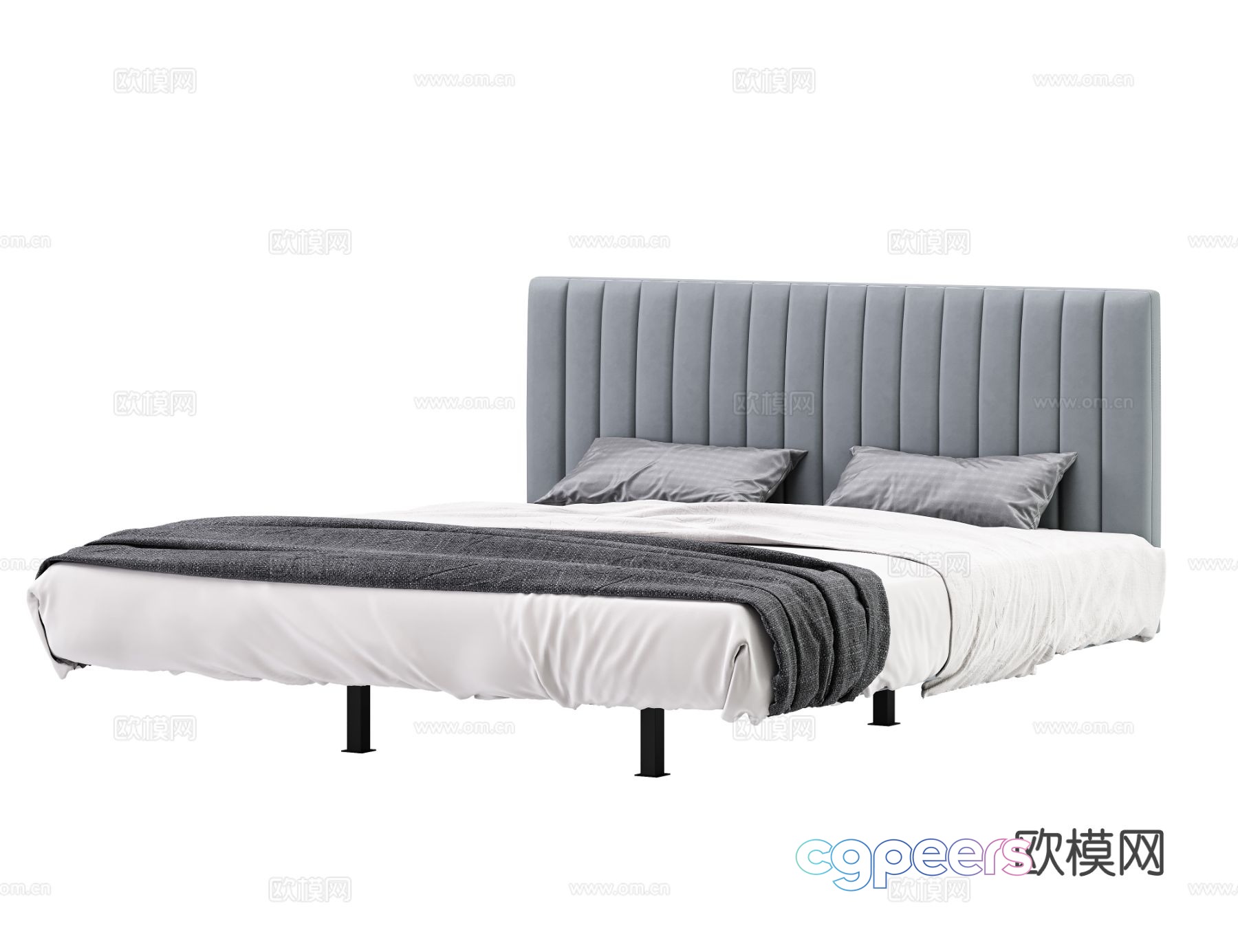 Light luxury double bed suspended bed 3d model Light luxury double bed suspended bed 3d model
