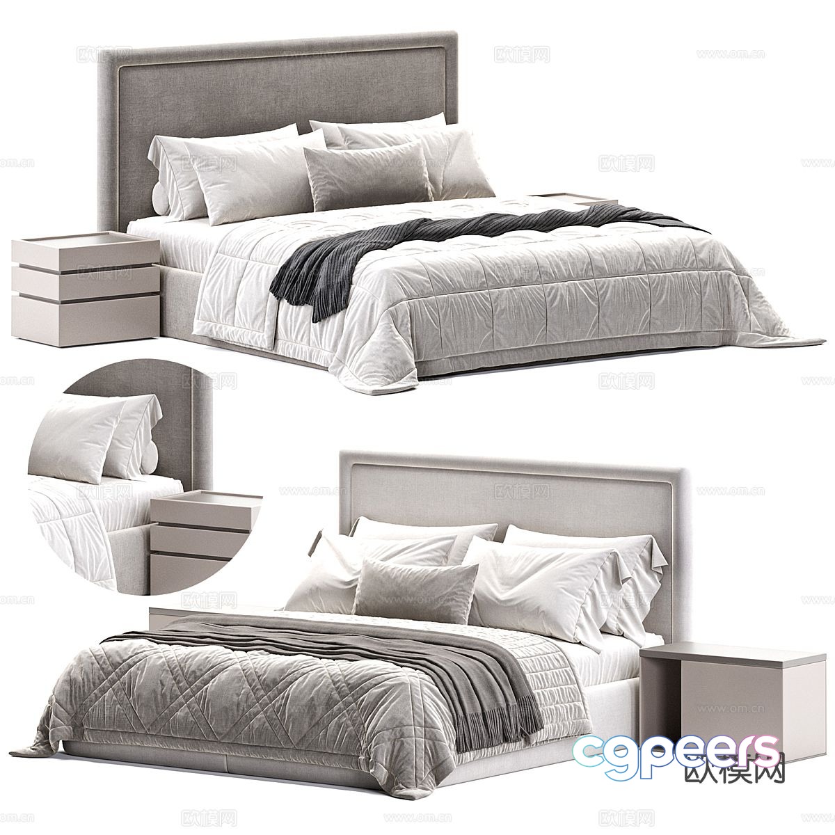 Italian double bed 3d model Italian double bed 3d model