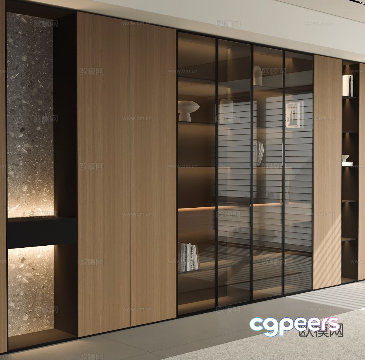 Modern bookcase 3d model Modern bookcase 3d model