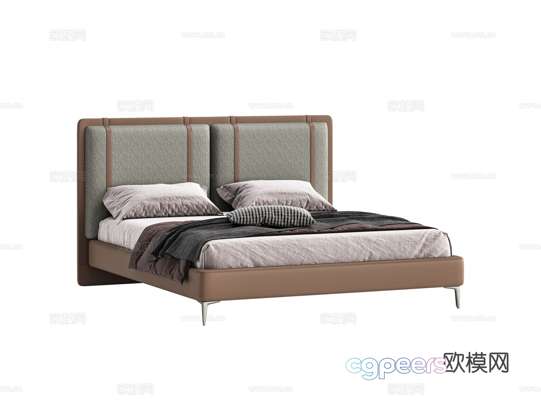 Modern double bed 3d model Modern double bed 3d model