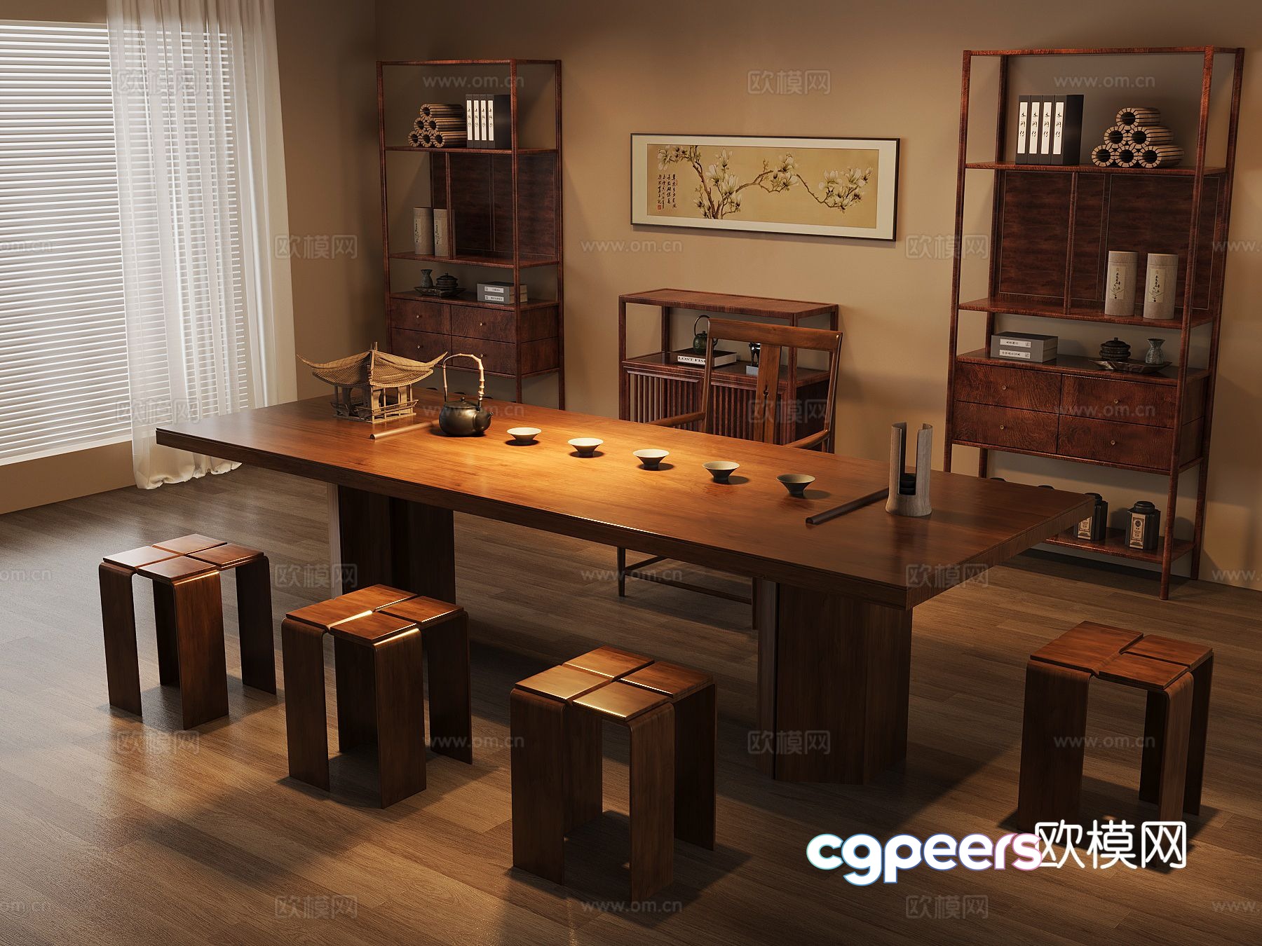 Chinese tea room 3d model Chinese tea room 3d model