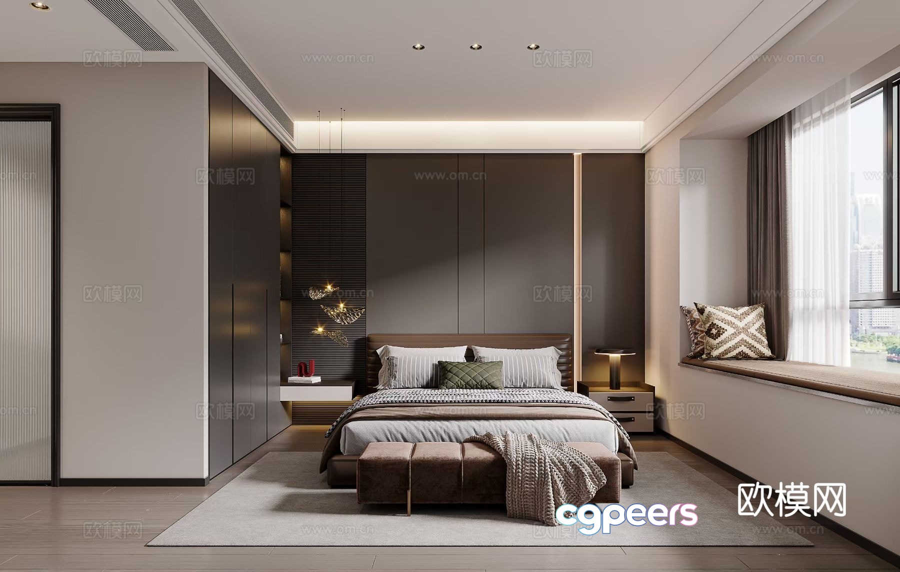 Italian light luxury bedroom master bedroom 3d model Italian light luxury bedroom master bedroom 3d model