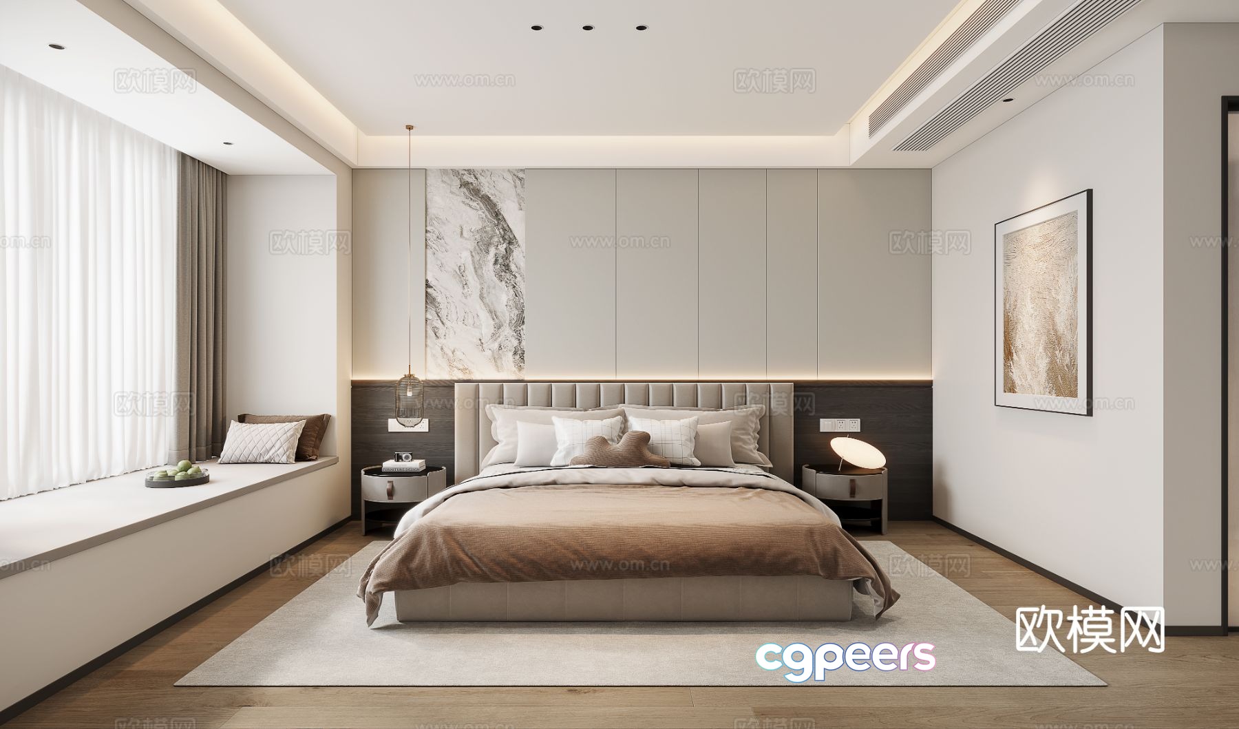Modern minimalist bedroom master bedroom dressing room 3d model Modern minimalist bedroom master bedroom dressing room 3d model