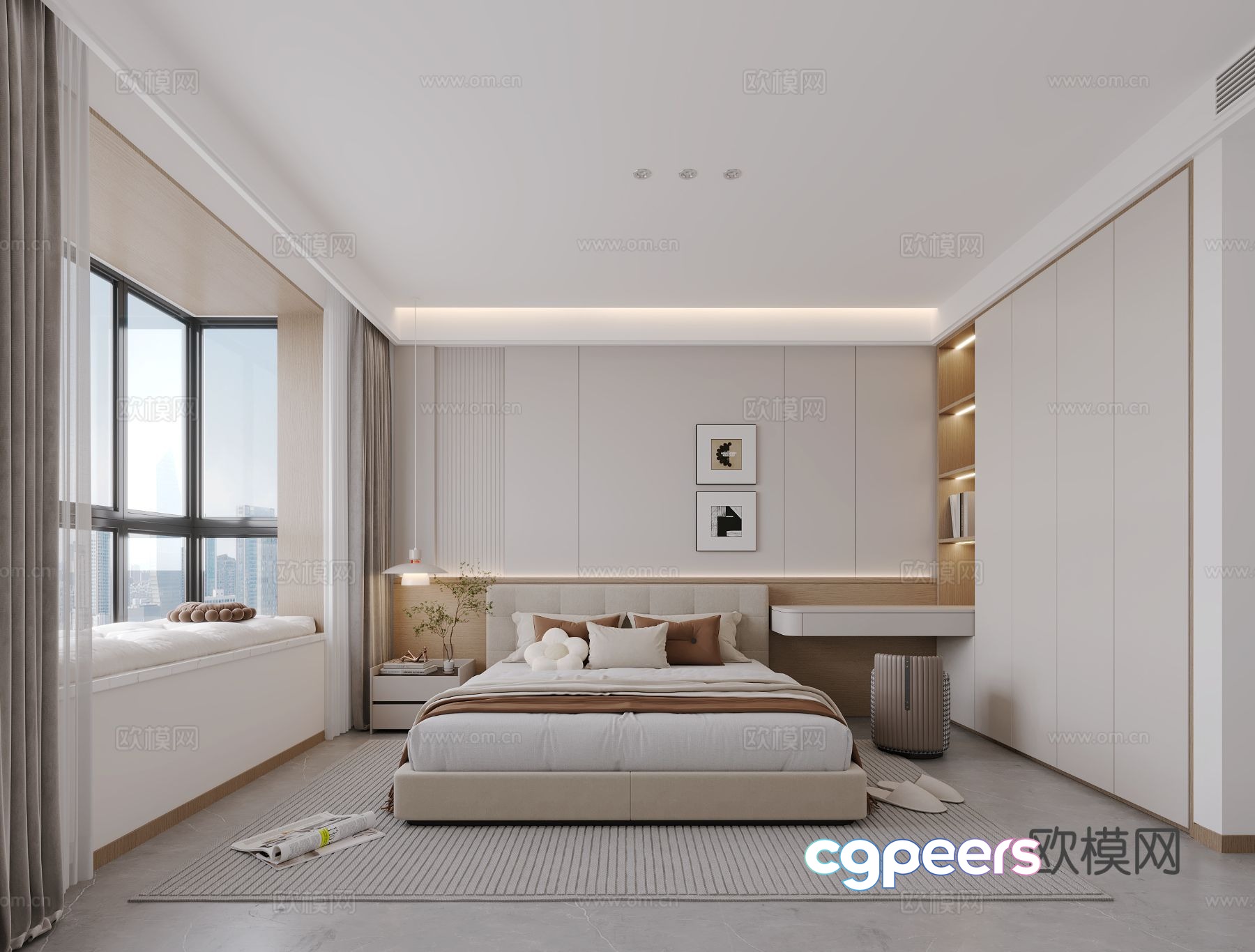 Modern minimalist bedroom master bedroom 3d model Modern minimalist bedroom master bedroom 3d model