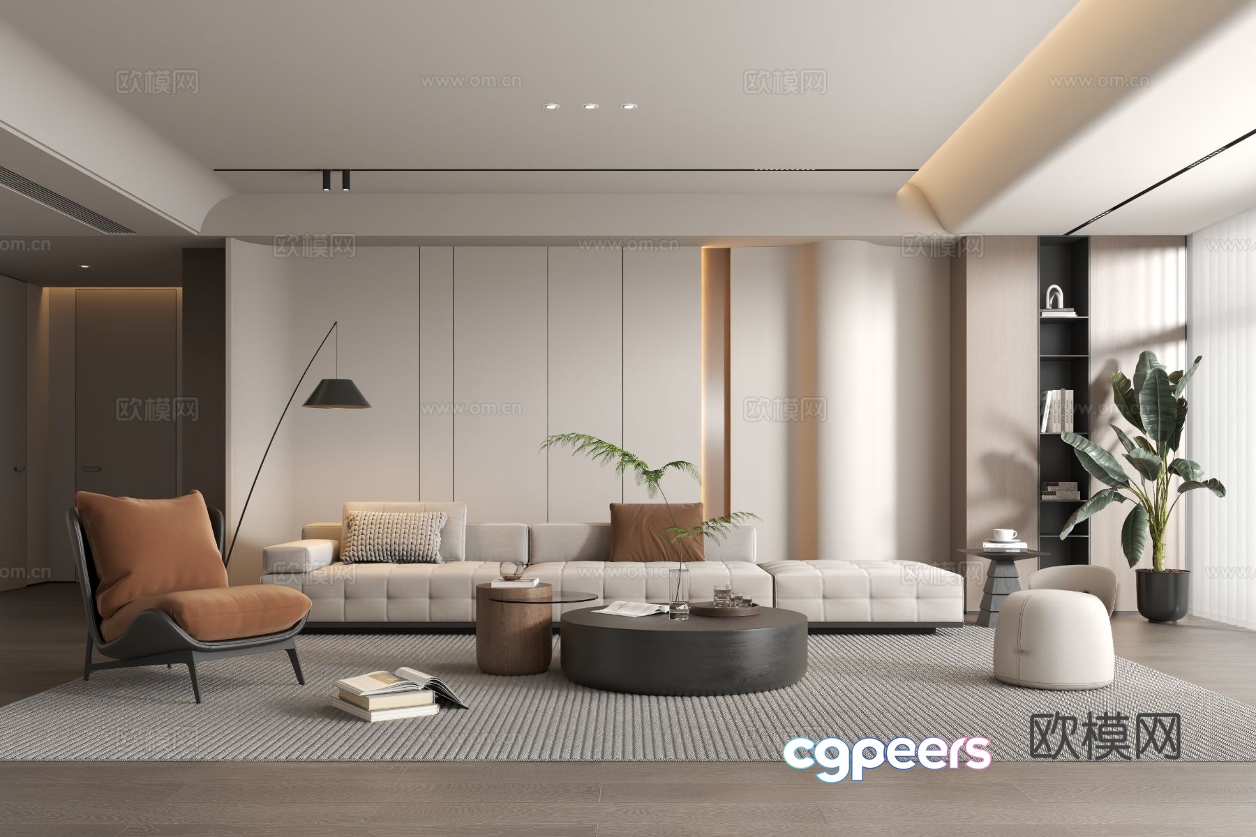 Modern living room 3d model Modern living room 3d model