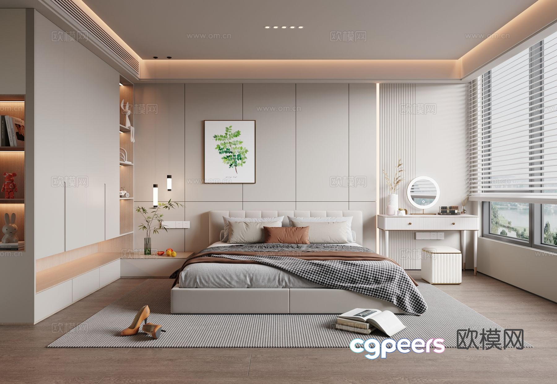 Creamy Bedroom Master Bedroom 3D Model Creamy Bedroom Master Bedroom 3D Model