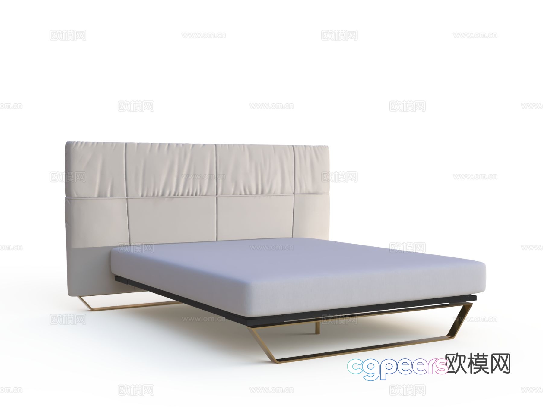 Suting YS fabric double bed 3D model Suting YS fabric double bed 3D model