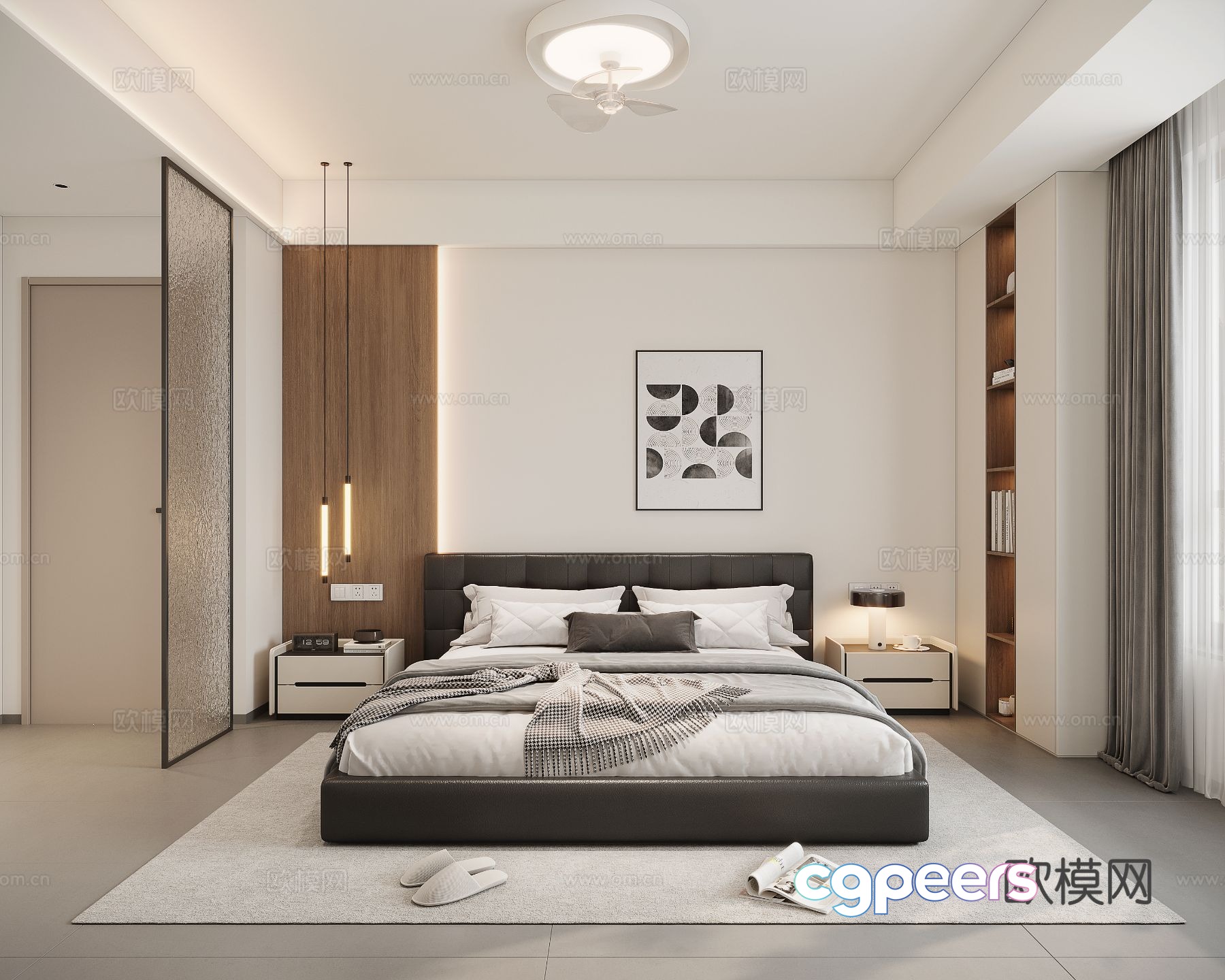 Modern minimalist bedroom second bedroom 3D model Modern minimalist bedroom second bedroom 3D model